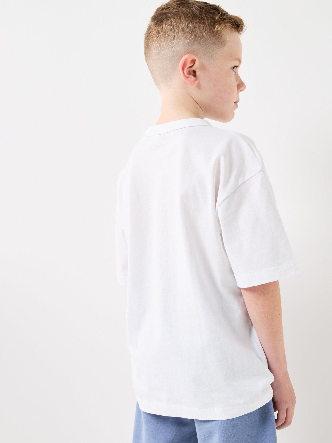 Image 2 of 5 of Calvin Klein Jeans Boys Varsity Graphic Short Sleeve T-Shirt - White