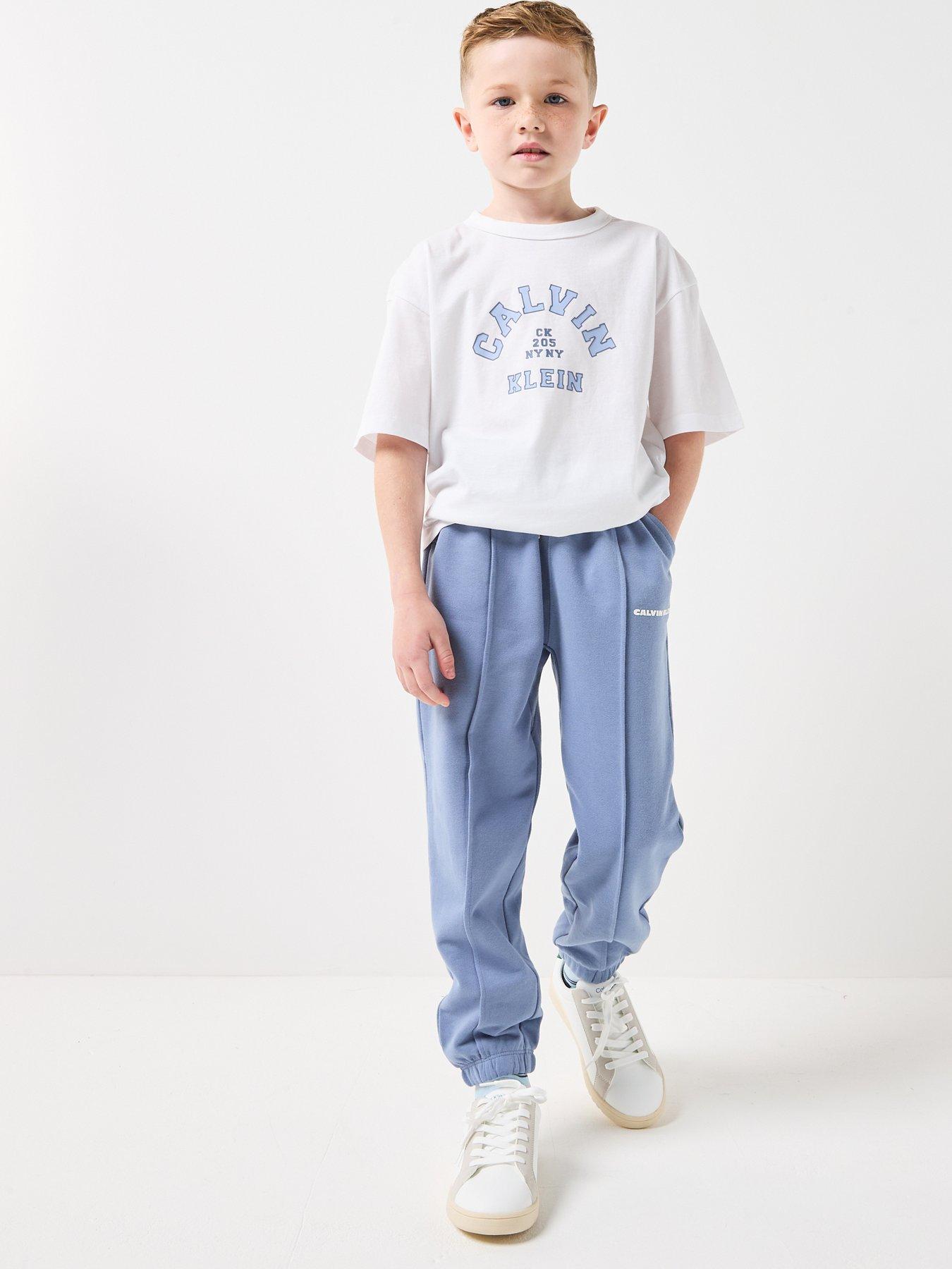 Image 3 of 5 of Calvin Klein Jeans Boys Varsity Graphic Short Sleeve T-Shirt - White