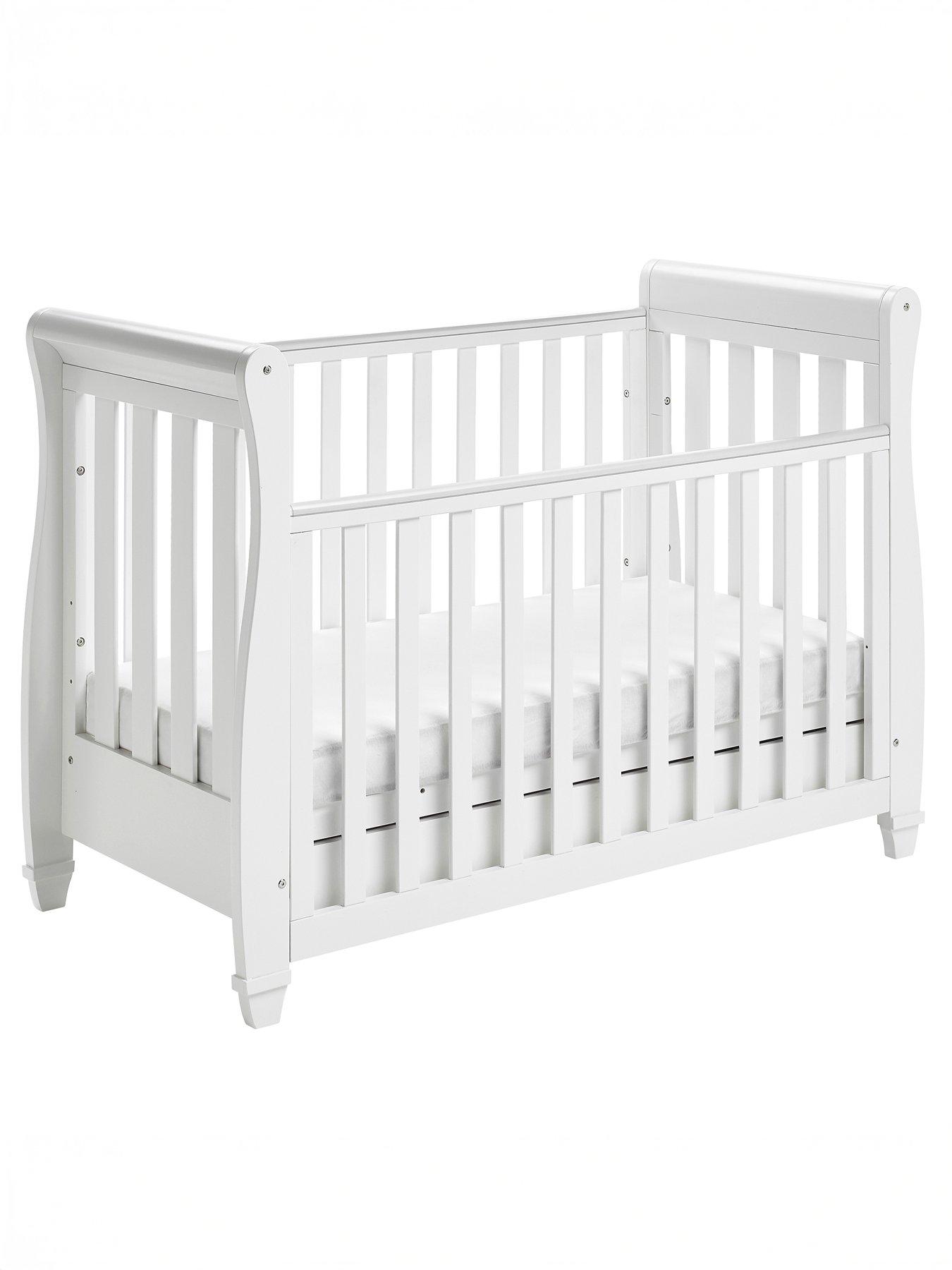 Image 5 of 7 of Babymore Eva Cot Bed White with Fibre Mattress