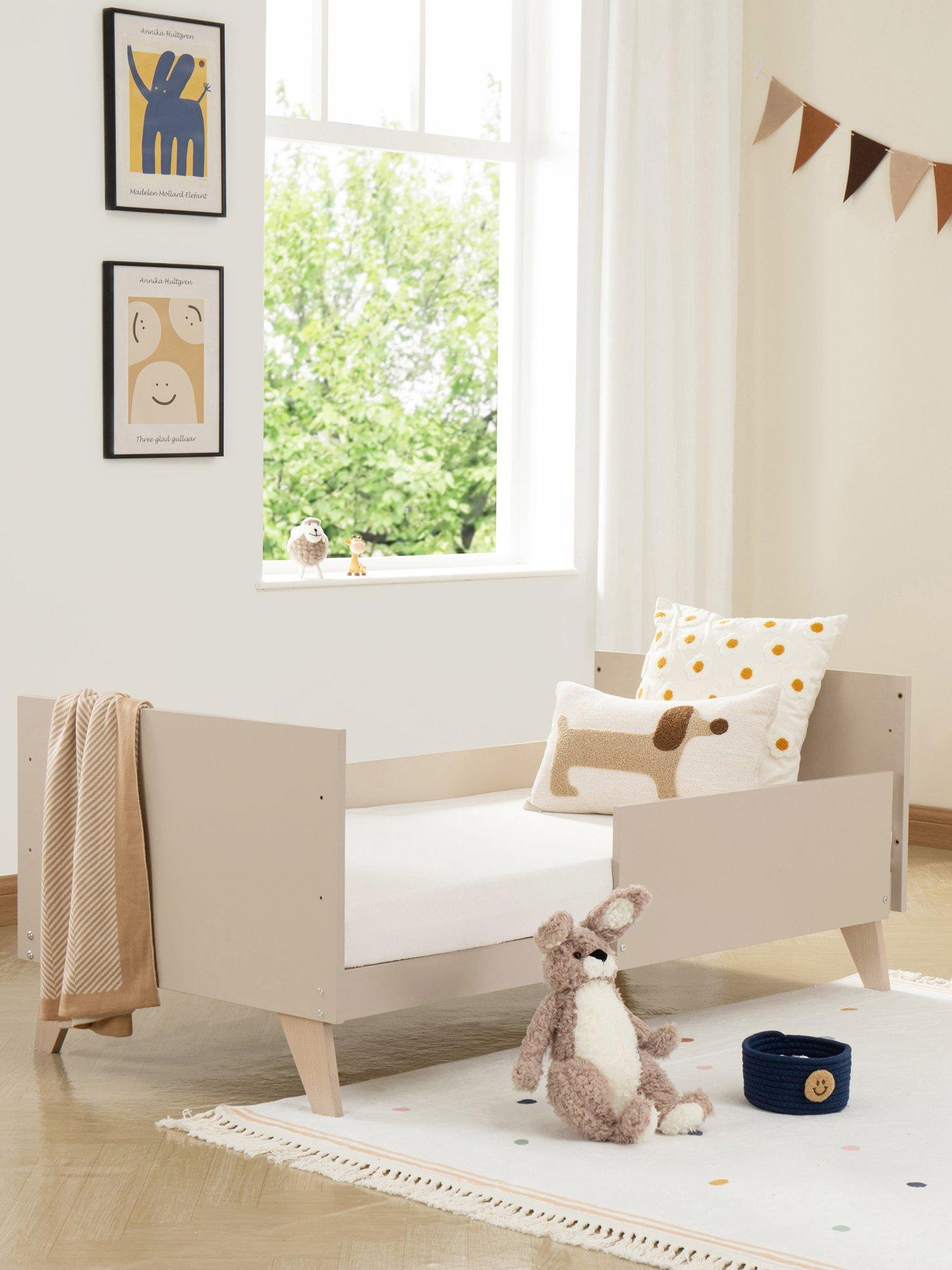  image of babymore-dante-cot-bed-cashmere-with-fibre-mattress