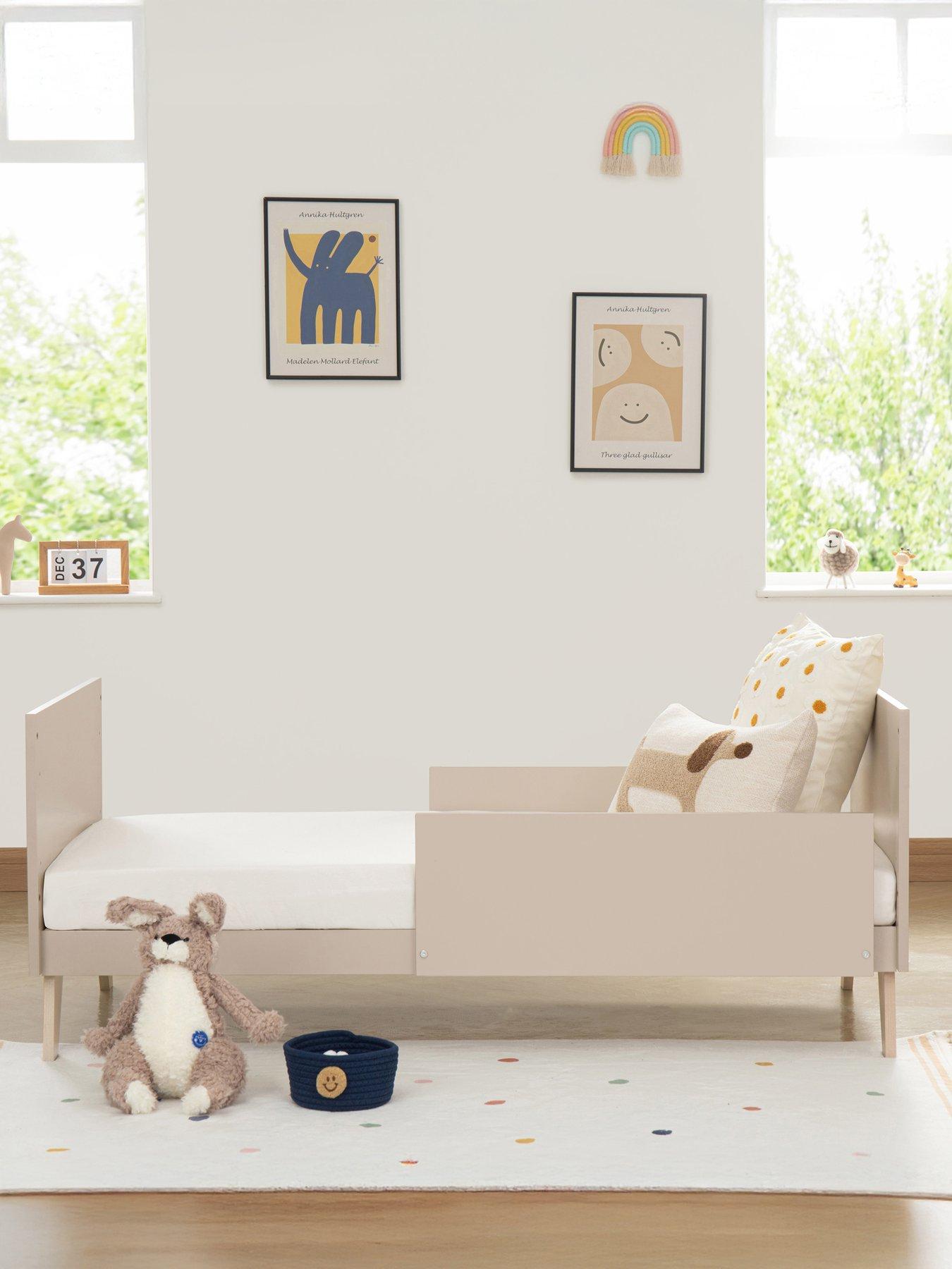  image of babymore-dante-cot-bed-cashmere-with-fibre-mattress