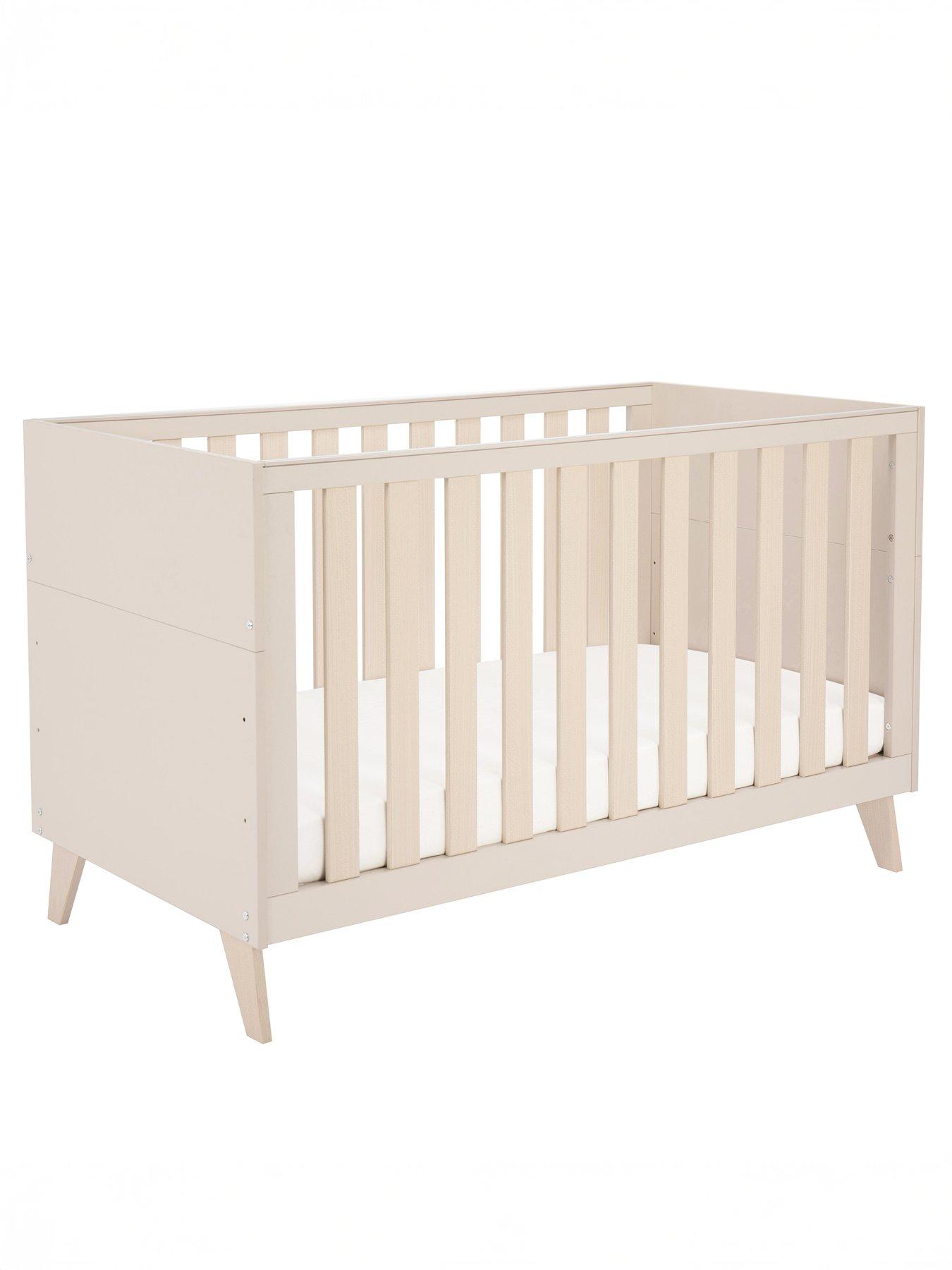  image of babymore-dante-cot-bed-cashmere-with-fibre-mattress