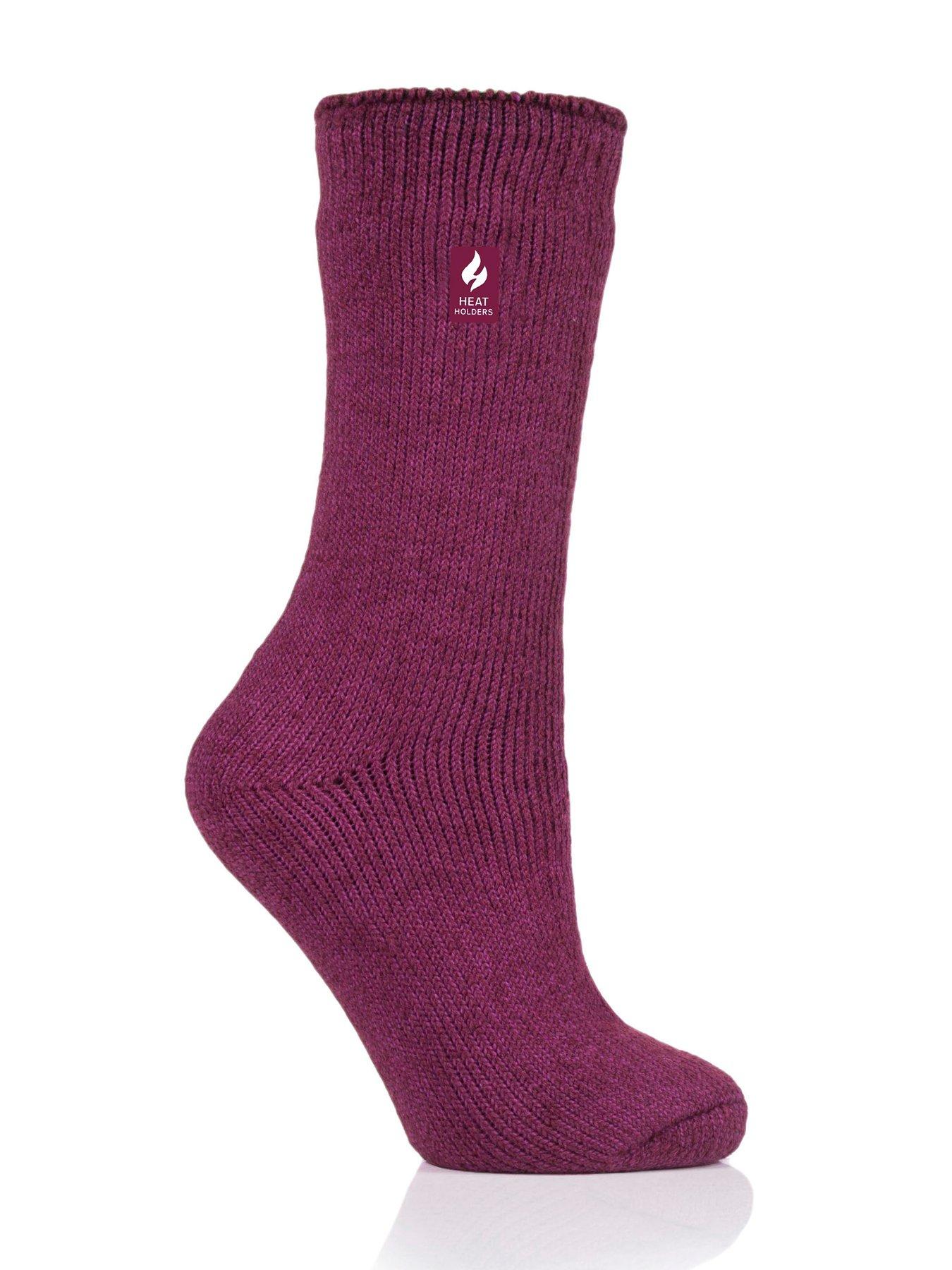  image of heat-holders-camellia-thermal-crew-length-socks-deep-fushcia-pink