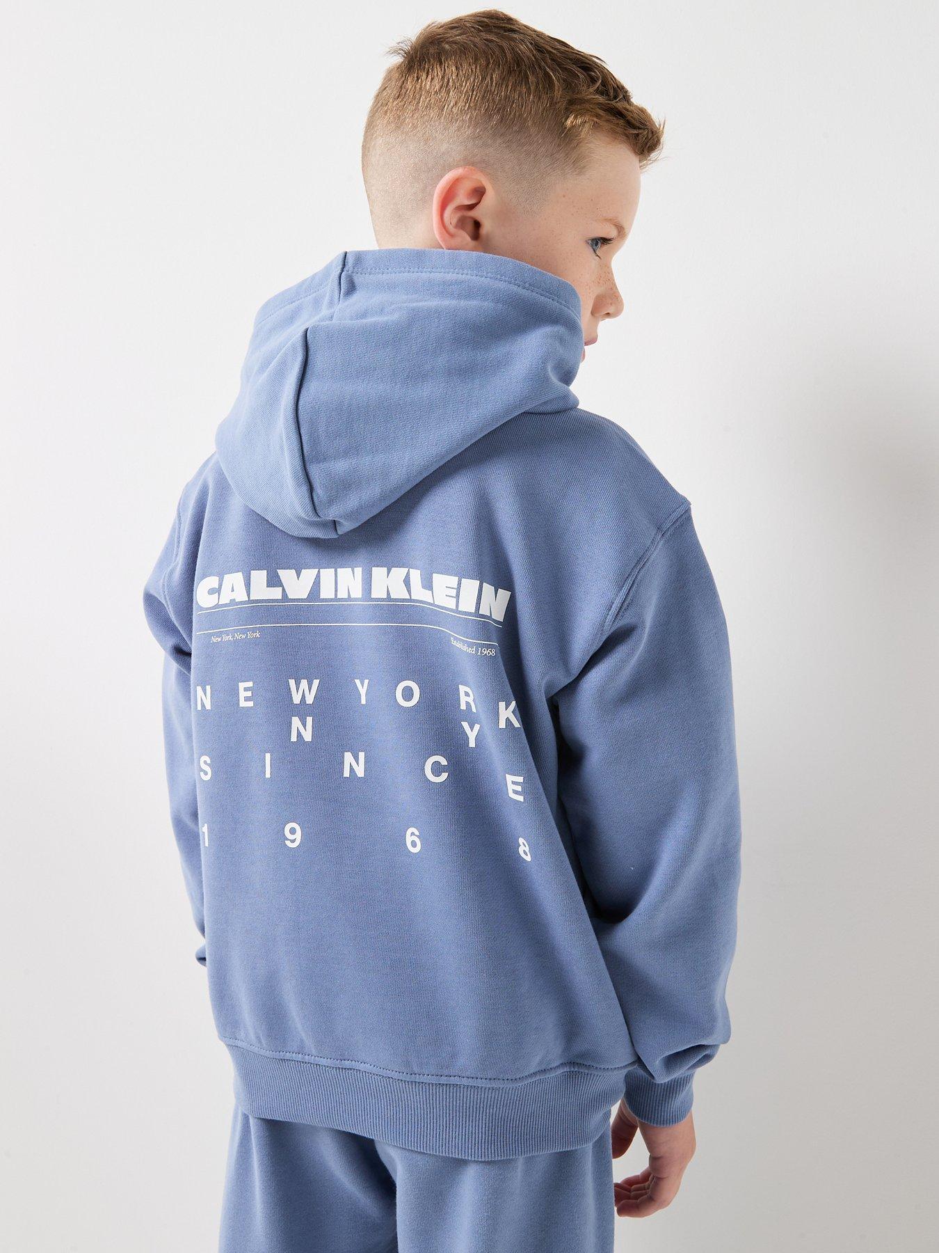  image of calvin-klein-jeans-boys-relaxed-back-hoodie-blue