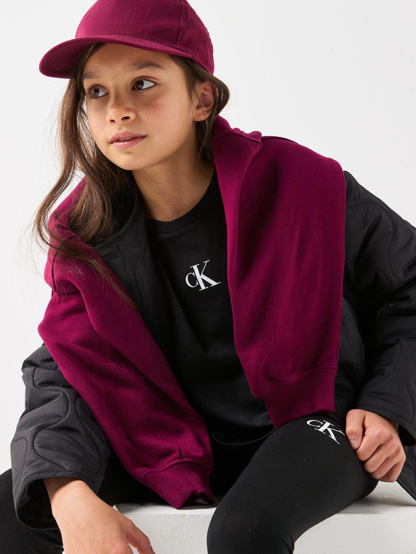 Image 3 of 5 of Calvin Klein Jeans Girls Ck Logo Short Sleeve Boxy T-Shirt - Black