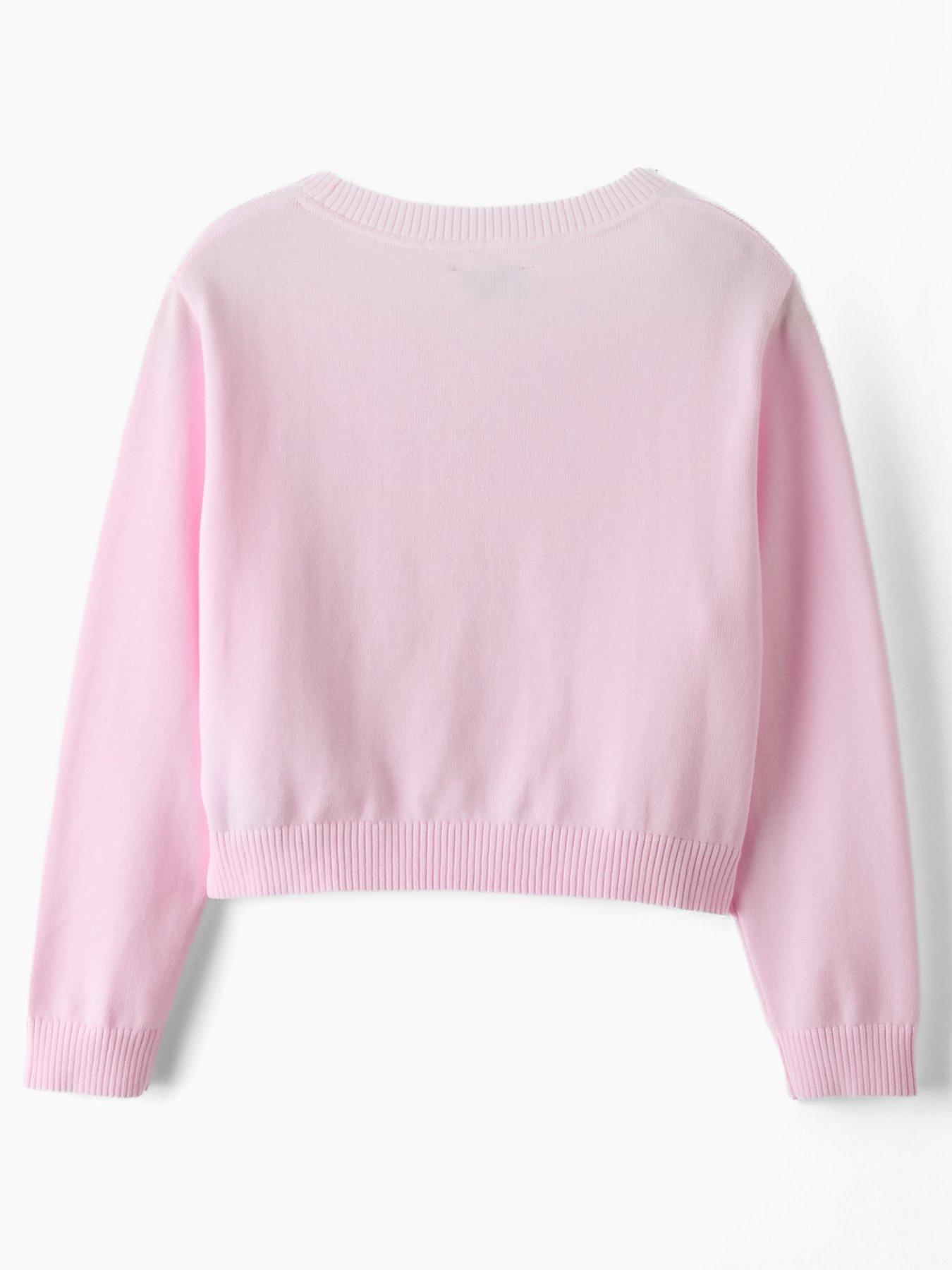 back image of calvin-klein-jeans-girls-monologo-sweater-pink