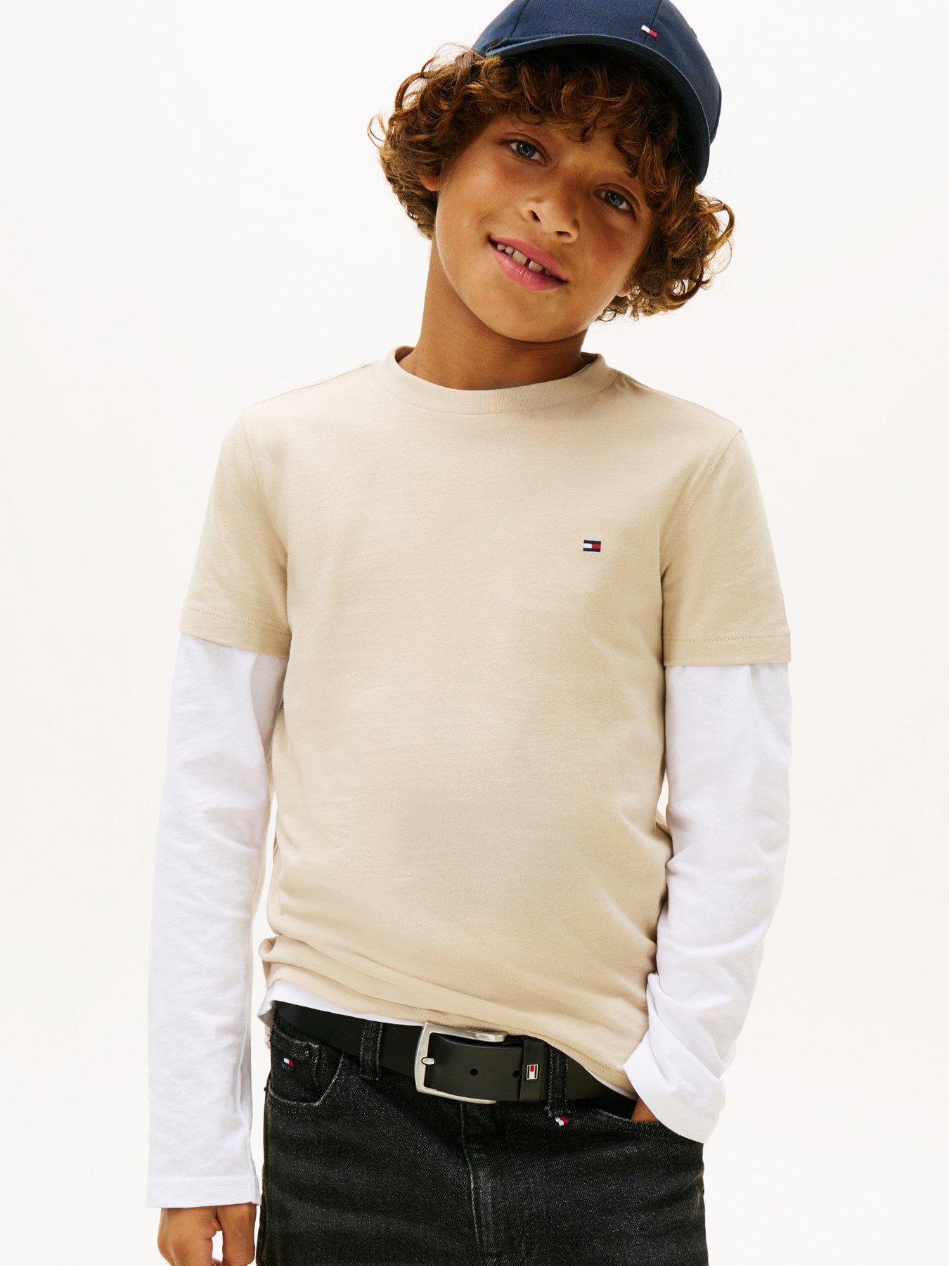 tommy-hilfiger-boys-essential-cotton-short-sleeve-t-shirt-beige