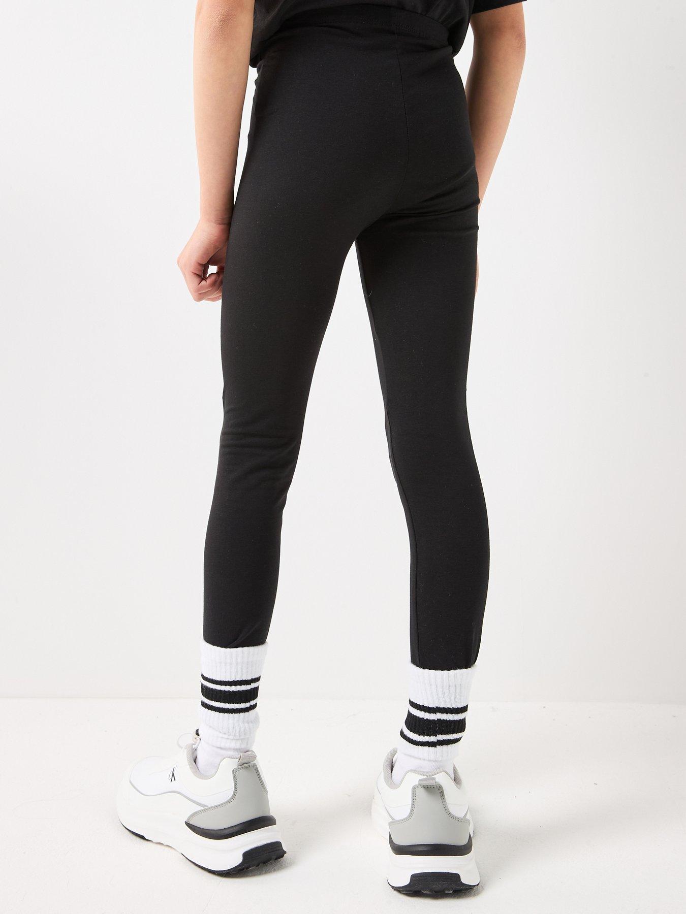  image of calvin-klein-jeans-girls-ck-logo-leggings-black