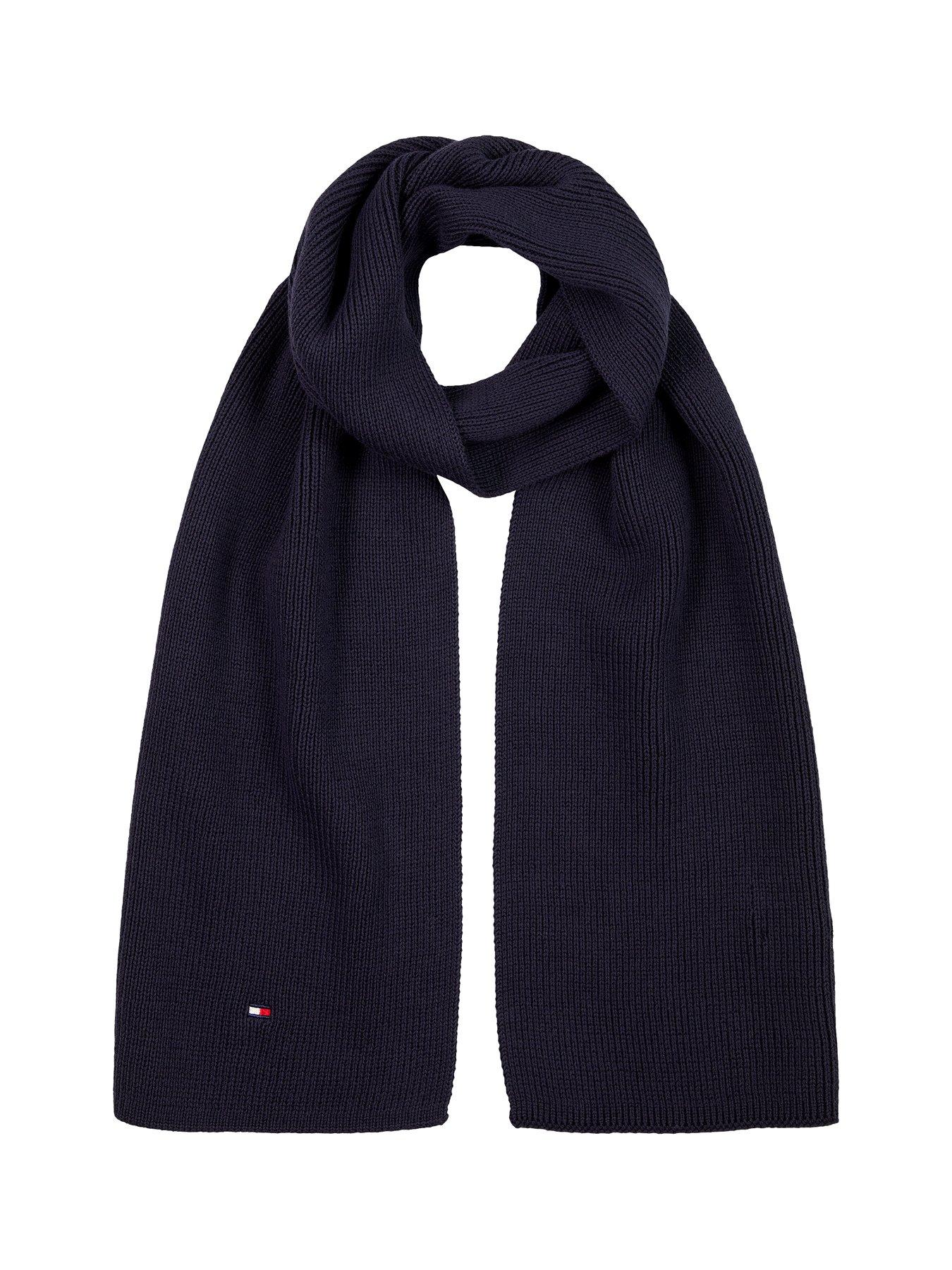  image of tommy-hilfiger-kids-small-flag-beanie-and-scarf-gift-set-navy