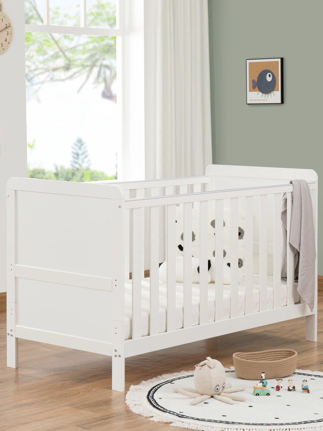 undefined Caro Urban Cot Bed White with Fibre Mattress