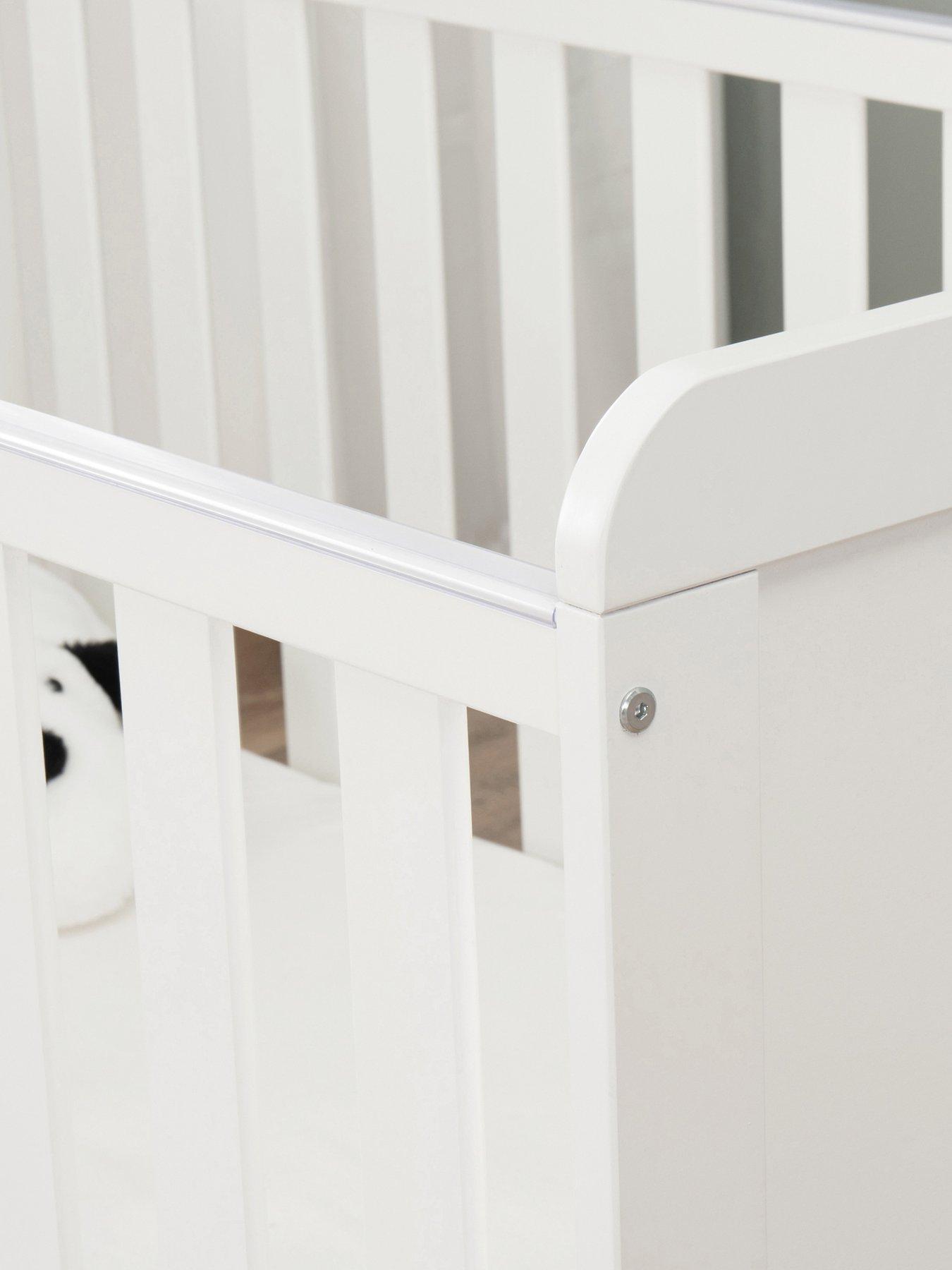 Image 3 of 7 of Babymore Caro Urban Cot Bed White with Fibre Mattress