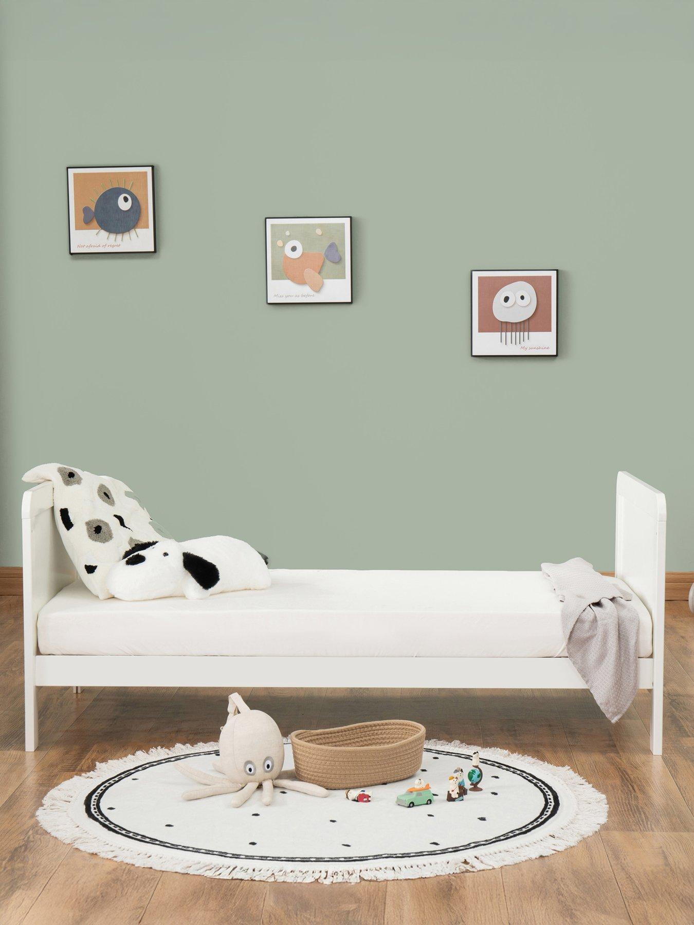 Image 5 of 7 of Babymore Caro Urban Cot Bed White with Fibre Mattress