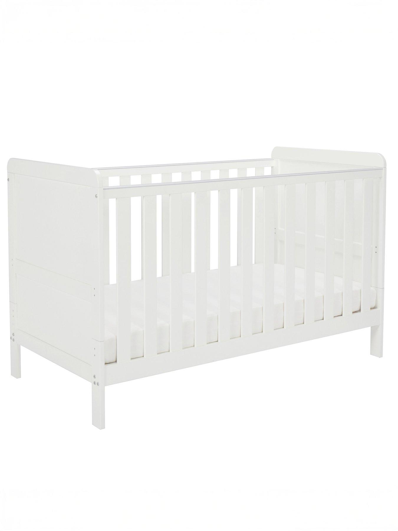 Image 6 of 7 of Babymore Caro Urban Cot Bed White with Fibre Mattress