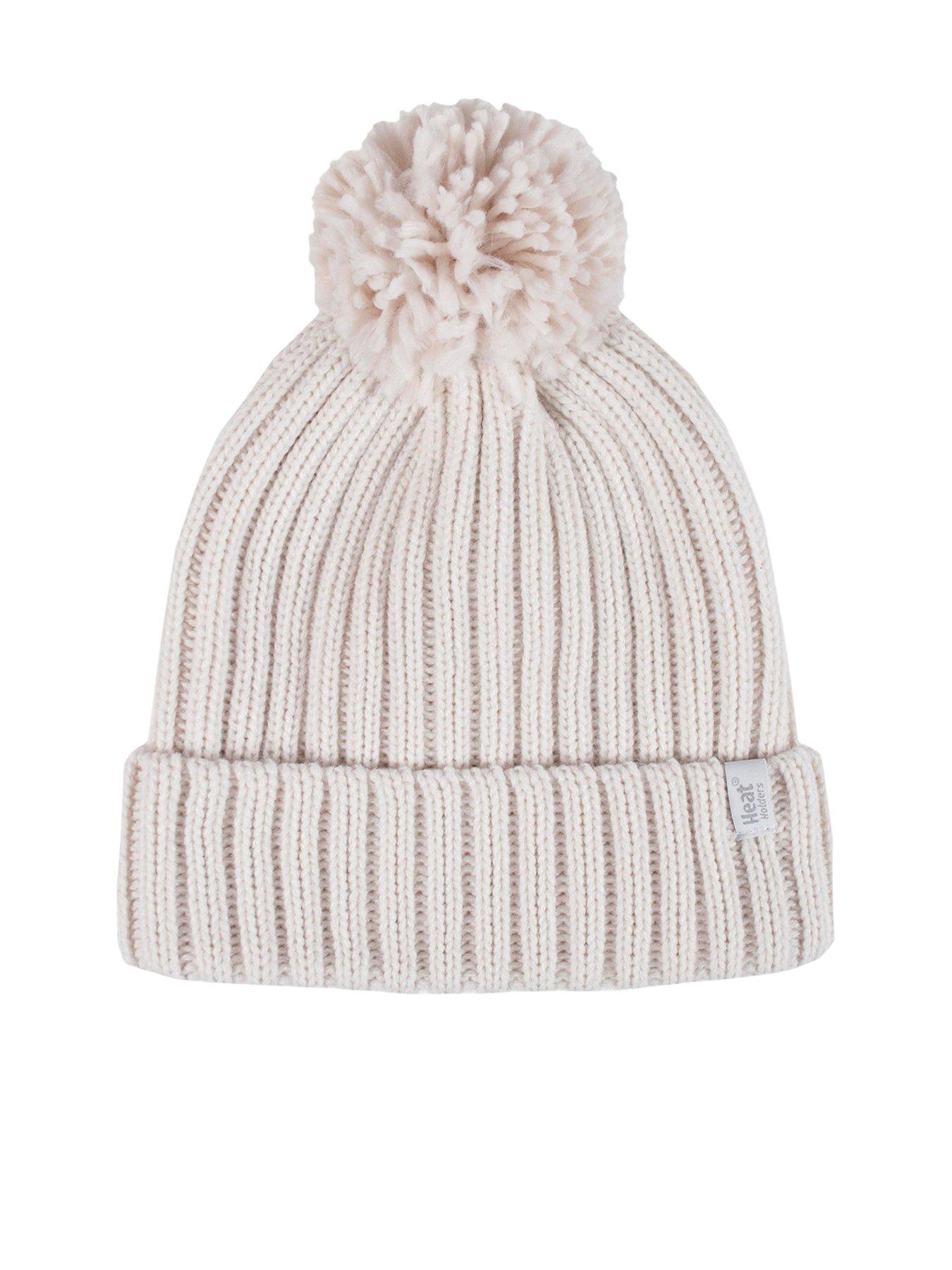 Heat Holders Arden Ribbed Thermal Pom Pom Hat - Cream