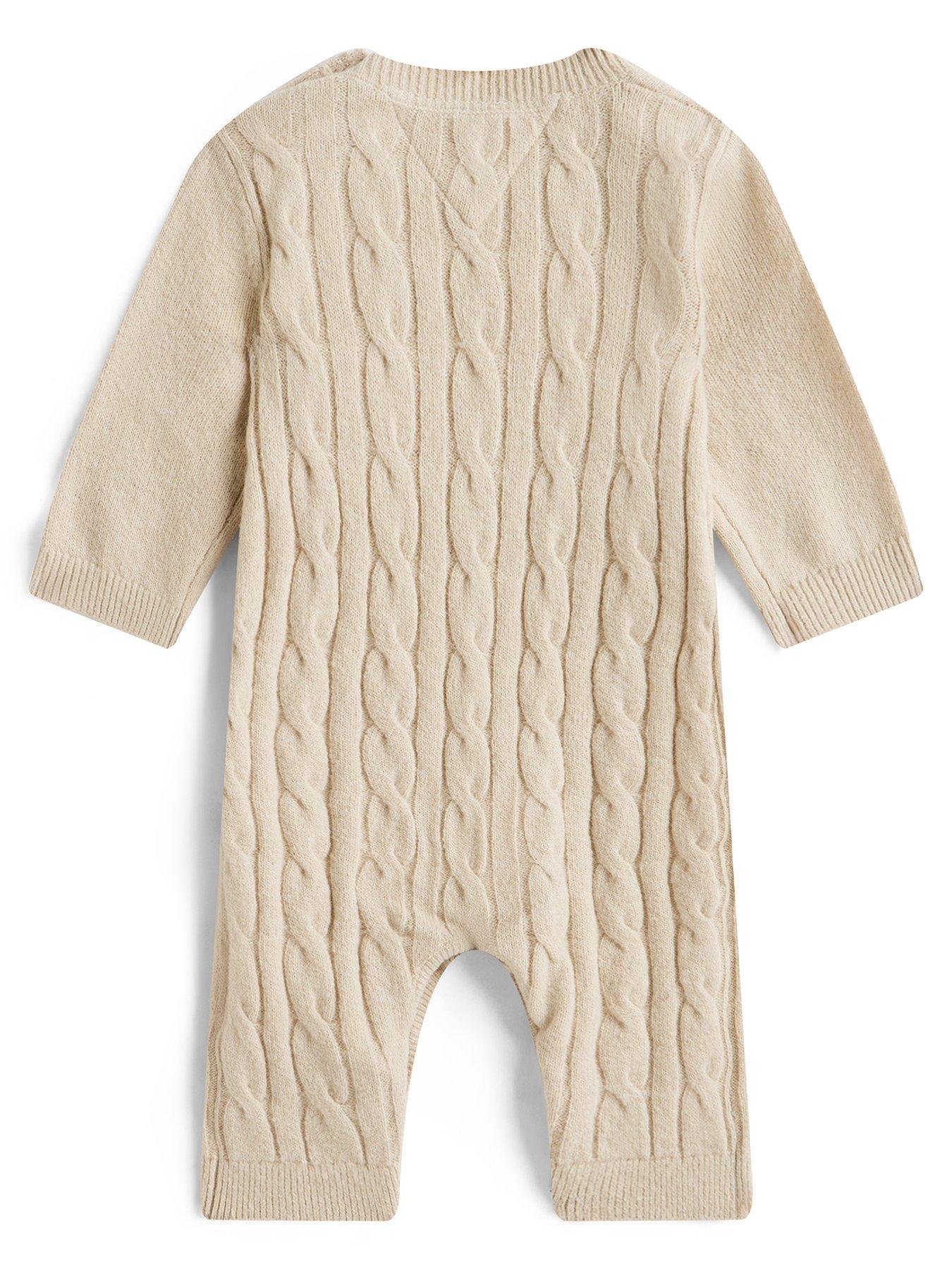  image of tommy-hilfiger-cable-knit-relaxed-coverall-beige
