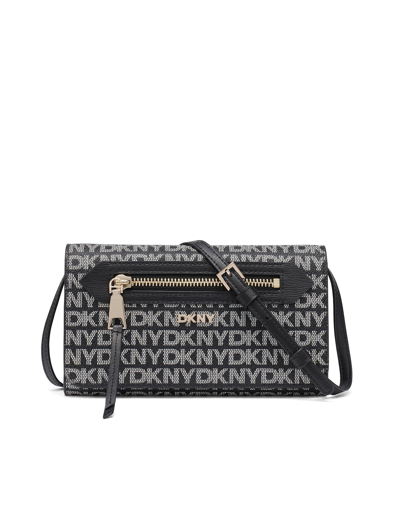 front image of dkny-bryant-ave-wallet-crossbody-bag-black