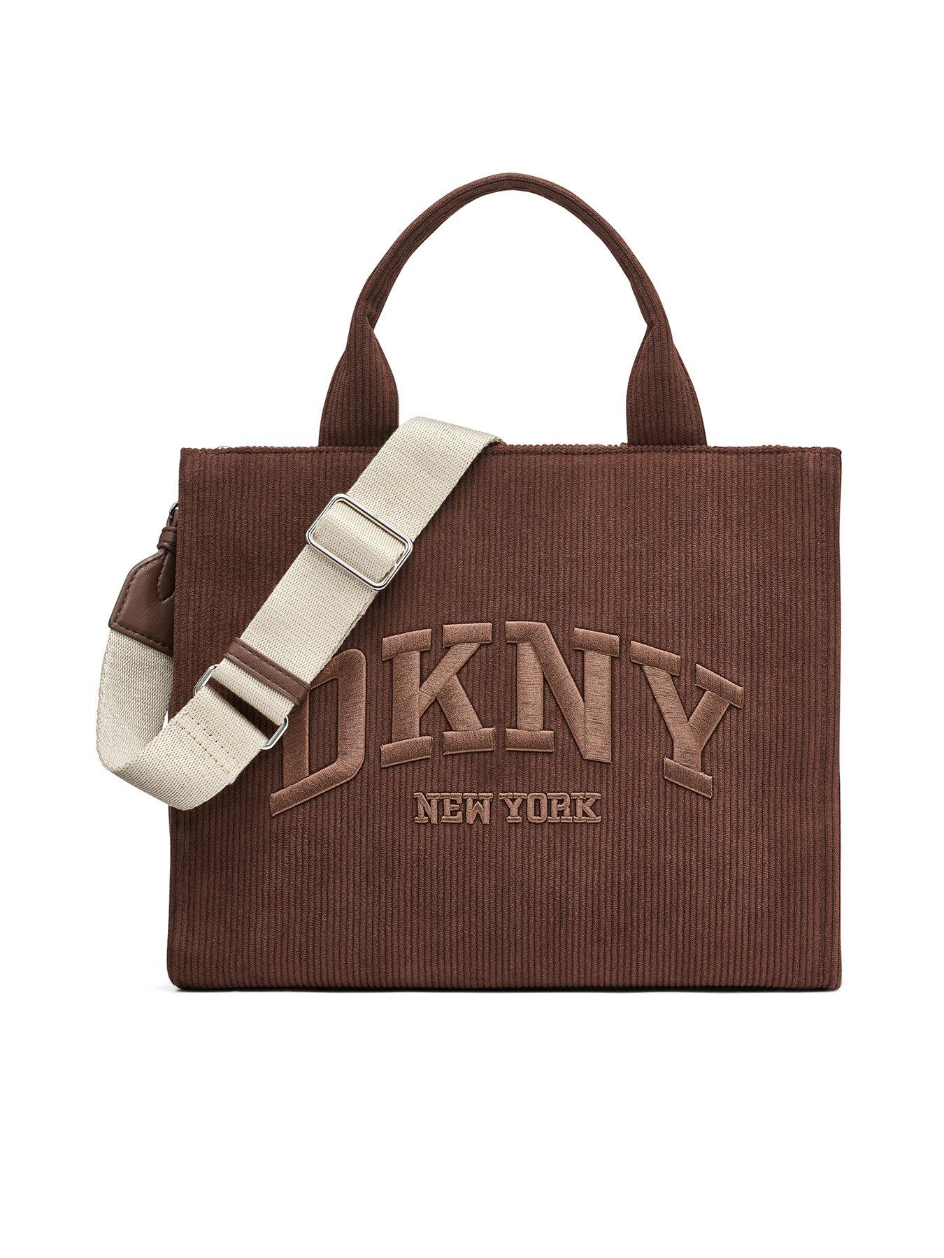 DKNY Hadlee Medium Logo Tote Bag - Dark Brown