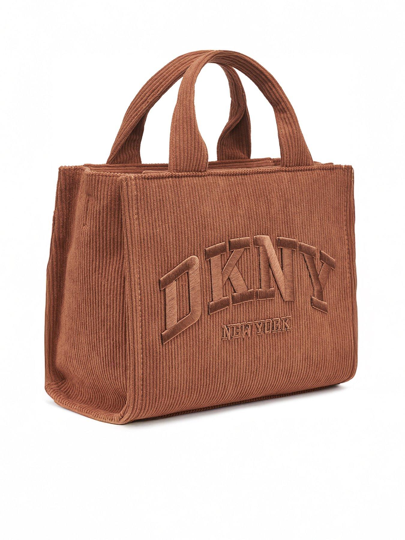  image of dkny-hadlee-small-logo-tote-bag-brown