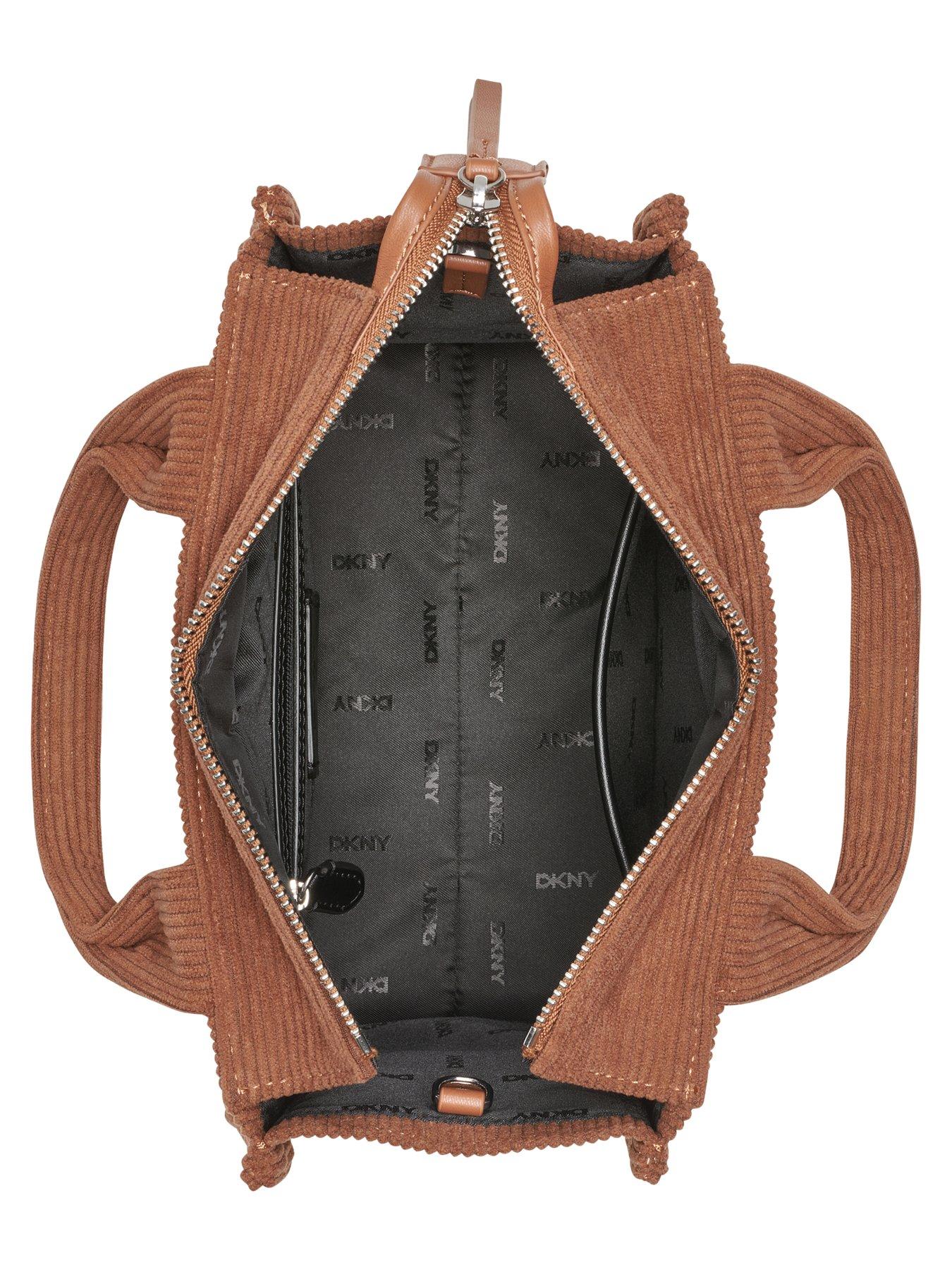  image of dkny-hadlee-small-logo-tote-bag-brown