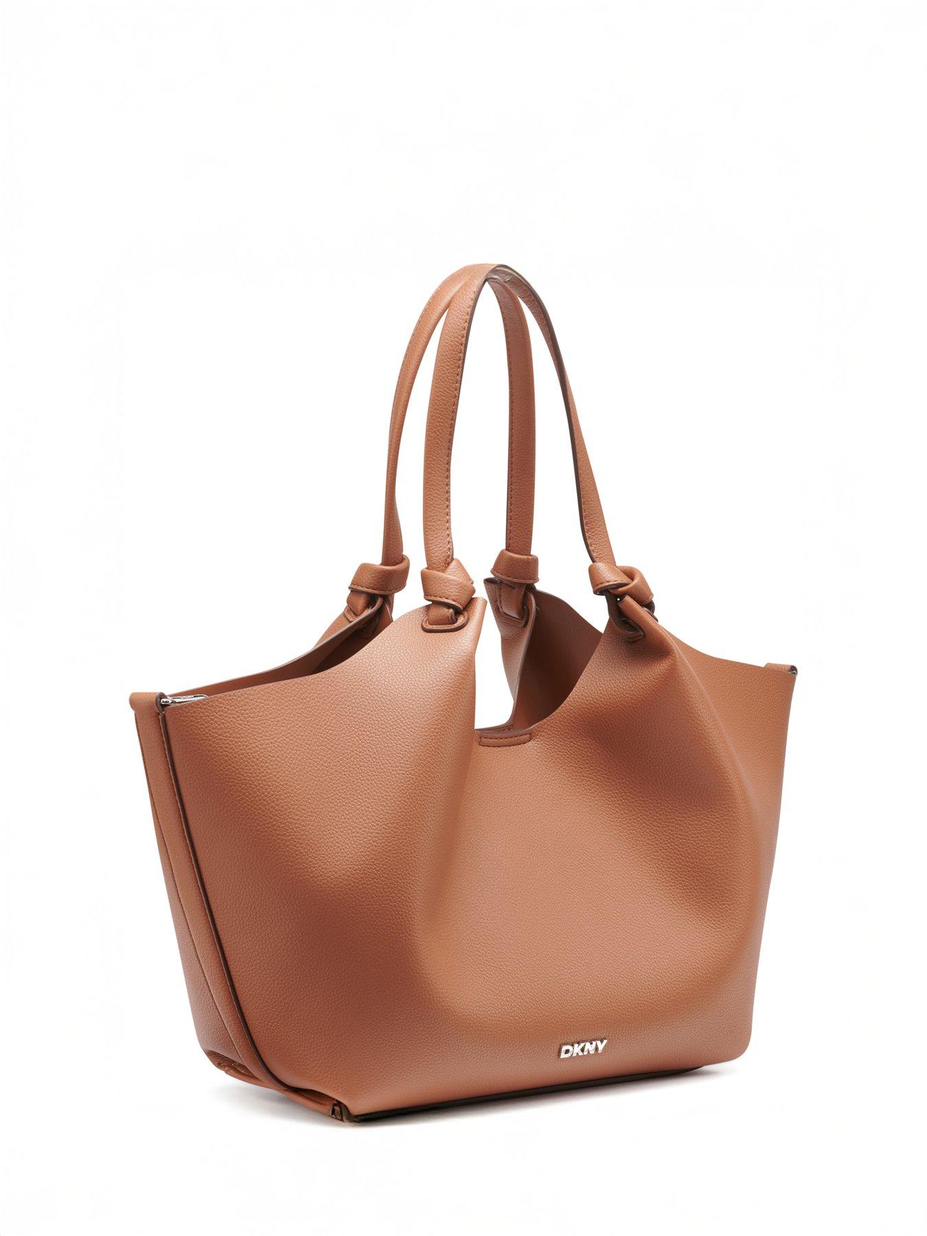 stillFront image of dkny-paula-medium-logo-tote-bag-brown