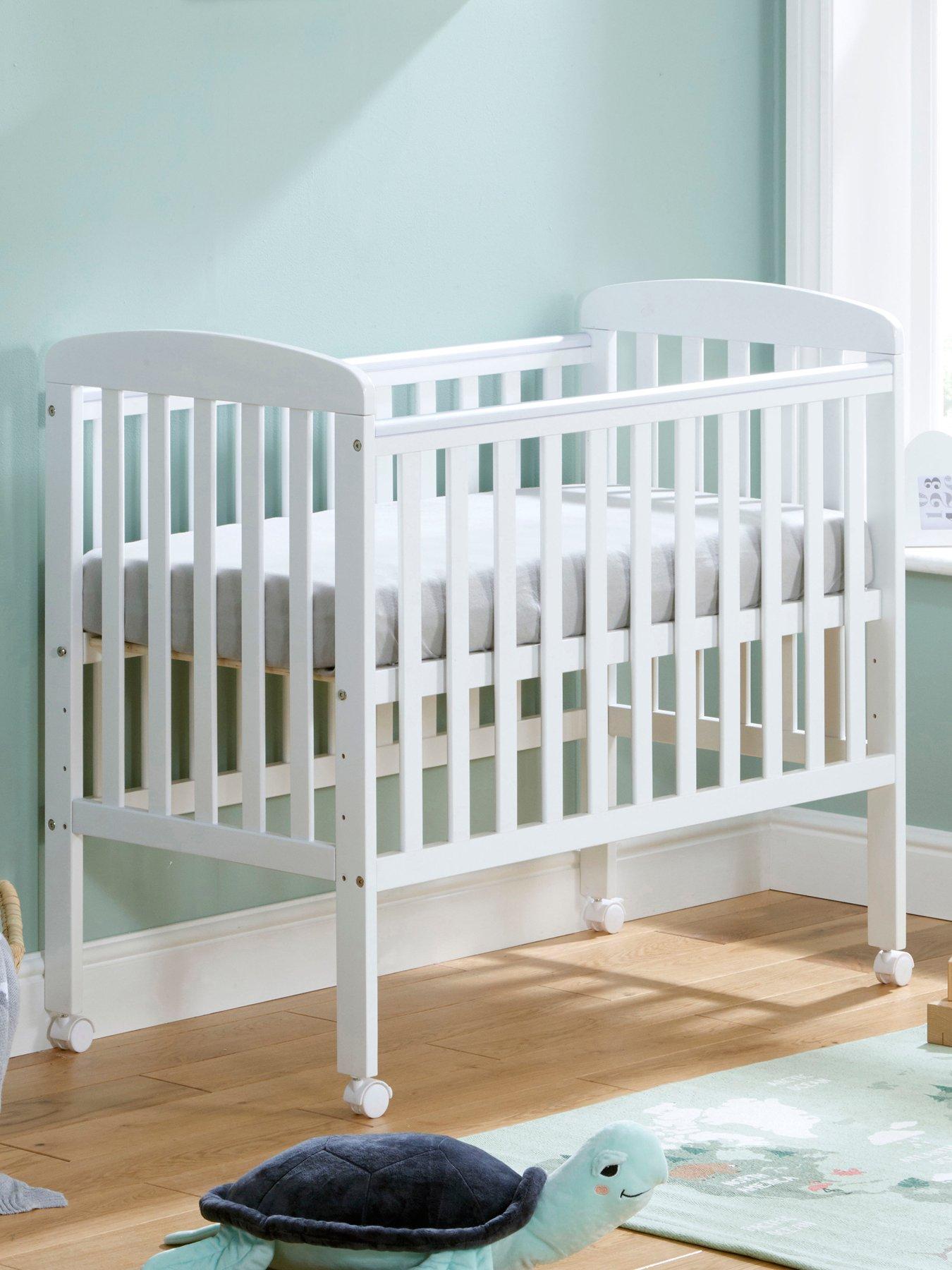 Image 3 of 7 of Babymore Space Saver Cot White with Fibre Mattress