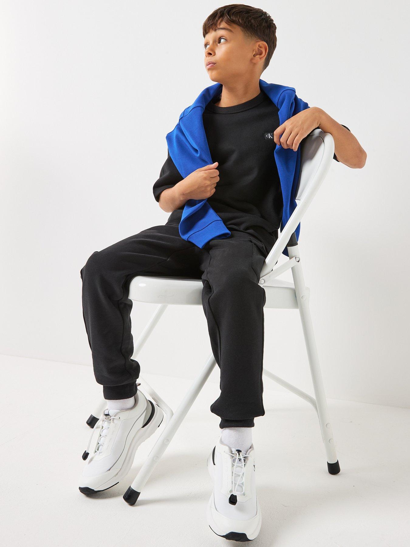 Image 5 of 6 of Calvin Klein Jeans Boys Short Sleeve T-Shirt And Jogger Set - Black