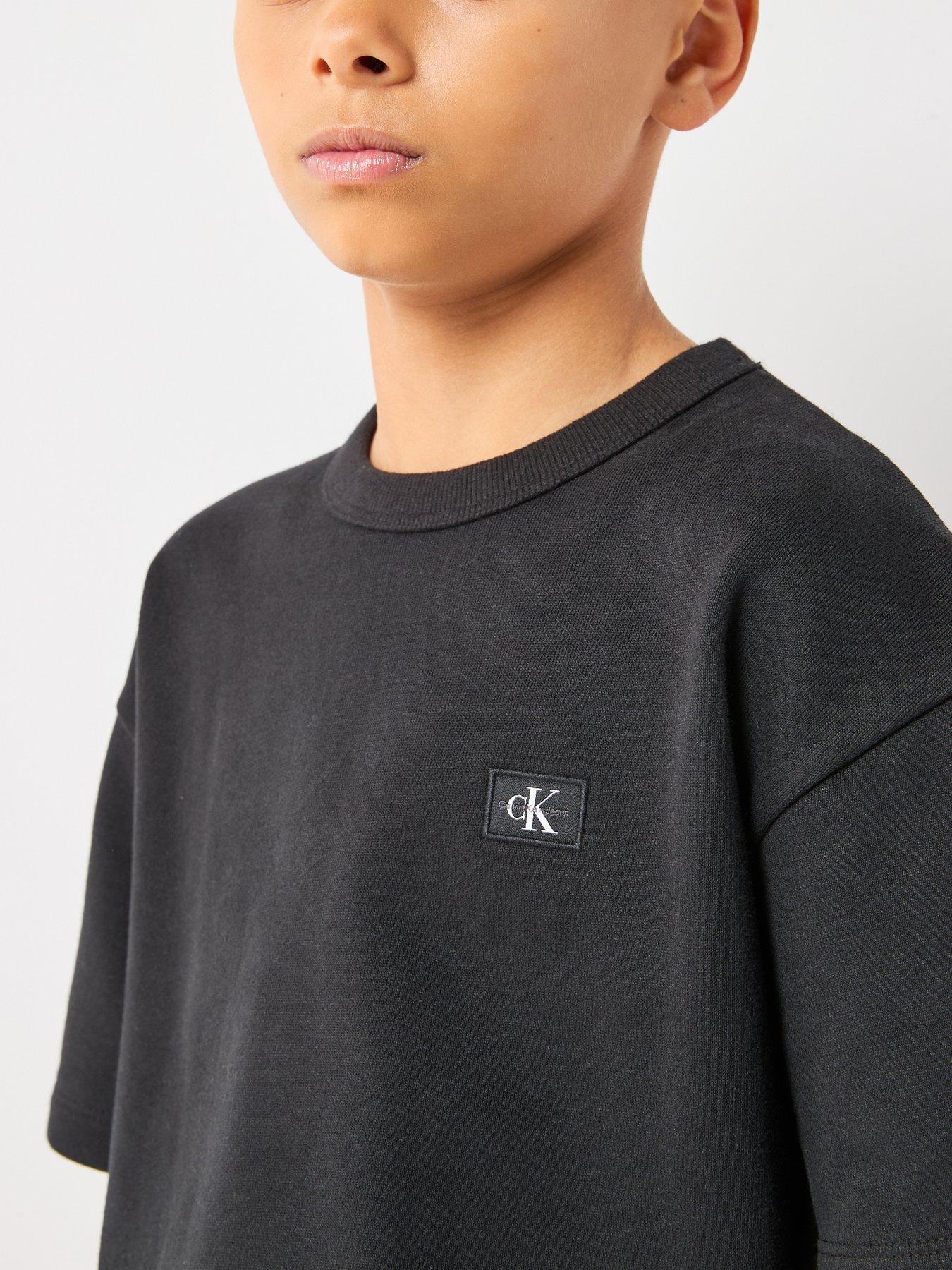 Image 6 of 6 of Calvin Klein Jeans Boys Short Sleeve T-Shirt And Jogger Set - Black