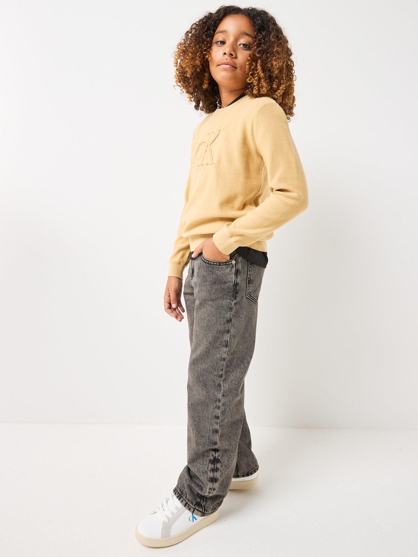 Image 5 of 5 of Calvin Klein Jeans Boys Quilted Monogram Sweater - Beige
