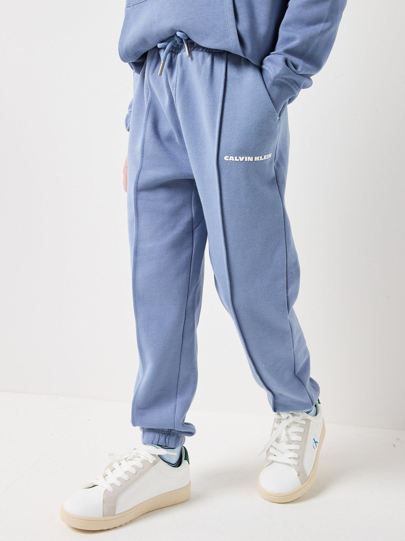 Calvin Klein Jeans Boys Relaxed Pintuck Sweatpants - Blue