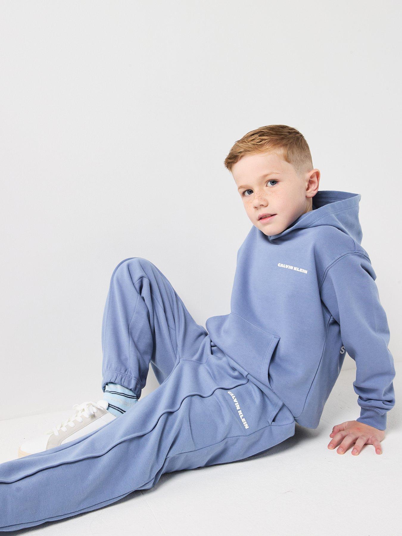  image of calvin-klein-jeans-boys-relaxed-pintuck-sweatpants-blue