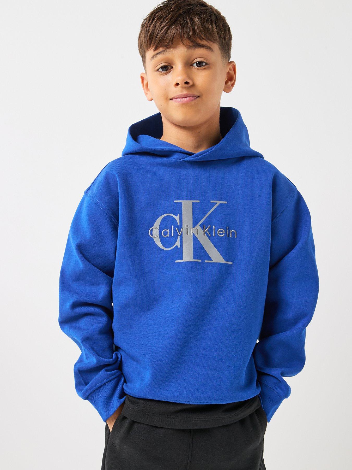 Calvin Klein Jeans Boys Light Monologo Hoodie - Blue
