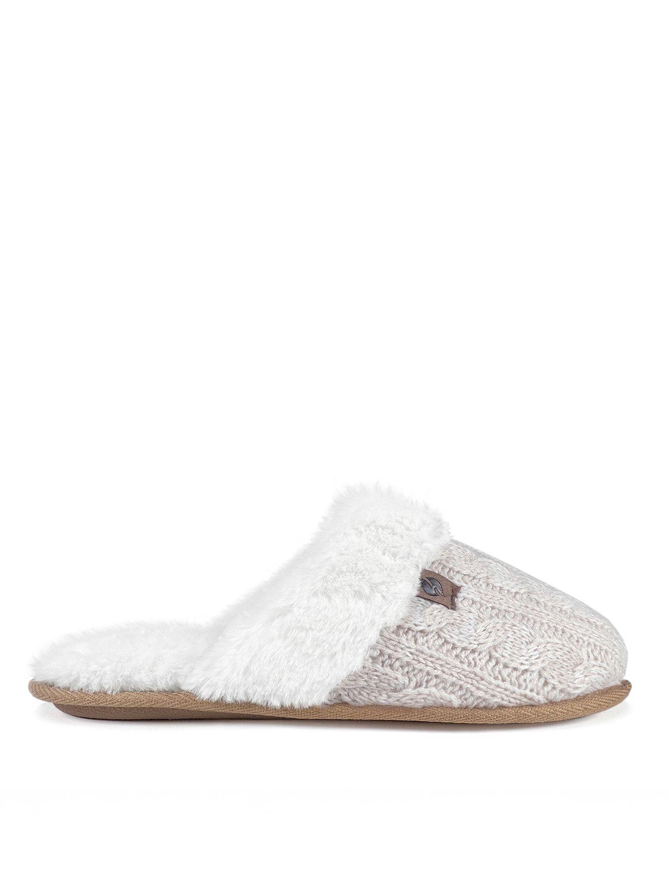 Image 1 of 3 of Heat Holders Thermal Cable Knit Slippers - Cream