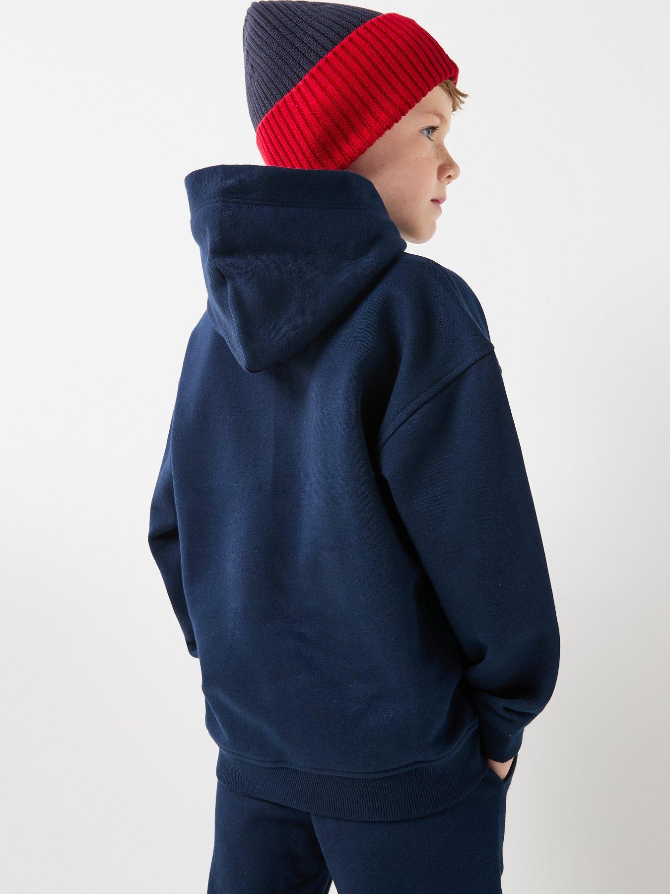 Image 2 of 5 of Tommy Hilfiger Boys Monotype Print Hoodie - Navy
