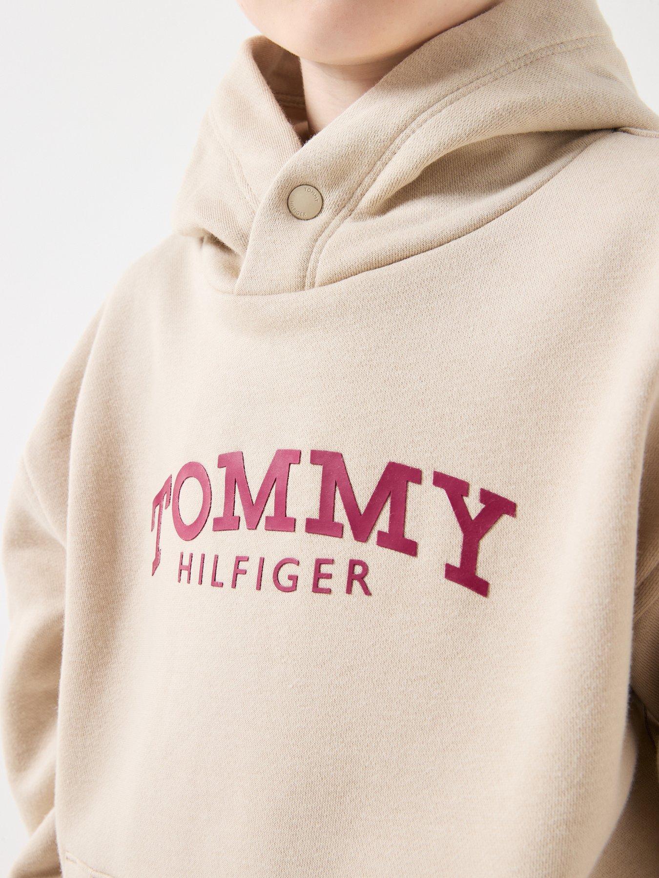 Image 4 of 6 of Tommy Hilfiger Boys Monotype Print Hoodie - Beige