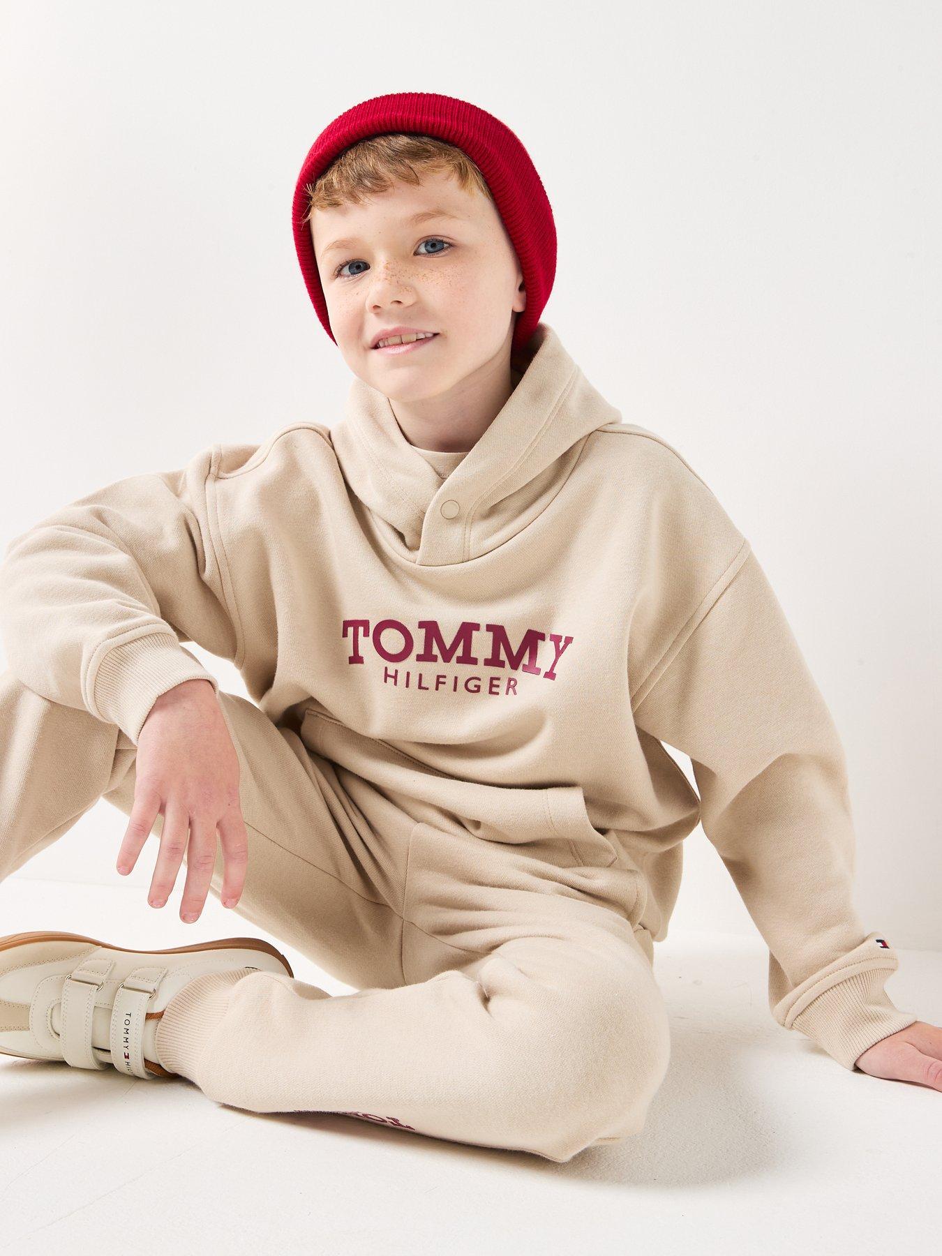 Image 5 of 6 of Tommy Hilfiger Boys Monotype Print Hoodie - Beige
