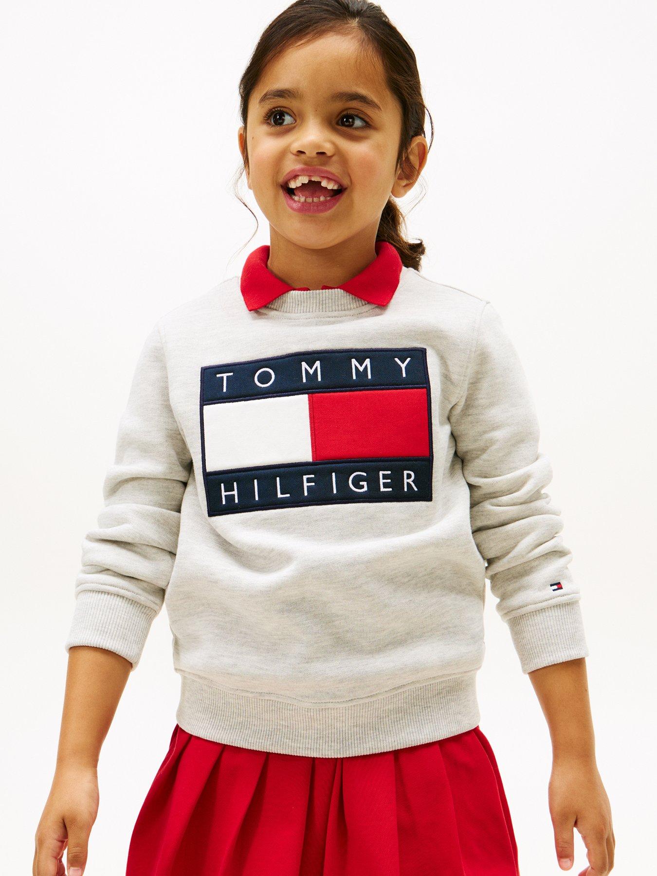 Image 2 of 7 of Tommy Hilfiger Kids Heritage Flag Sweatshirt - Grey