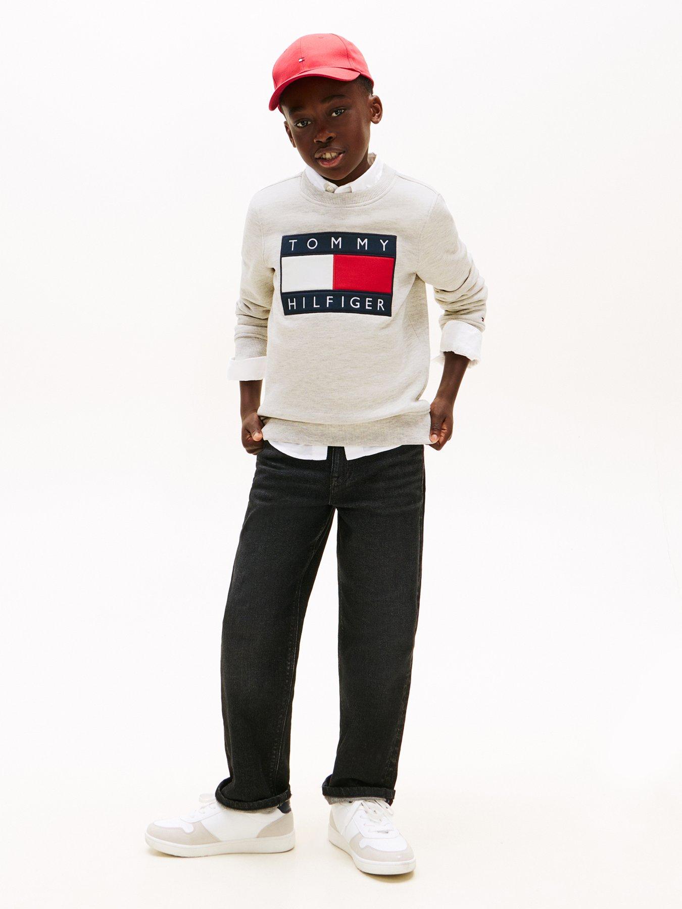 Image 3 of 7 of Tommy Hilfiger Kids Heritage Flag Sweatshirt - Grey