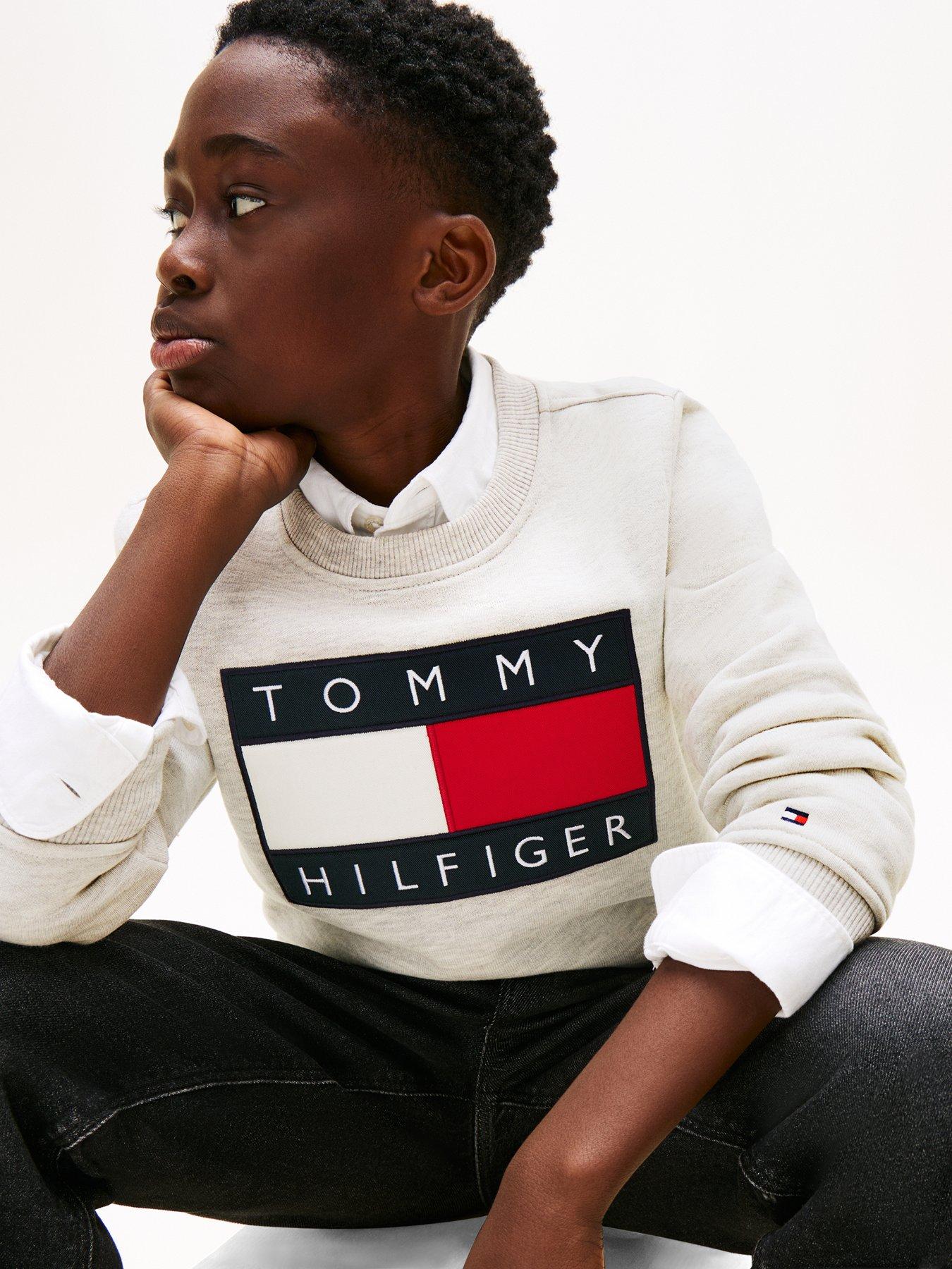 Image 6 of 7 of Tommy Hilfiger Kids Heritage Flag Sweatshirt - Grey