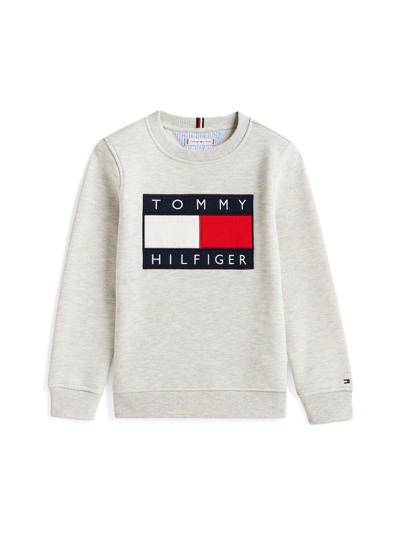 Image 7 of 7 of Tommy Hilfiger Kids Heritage Flag Sweatshirt - Grey