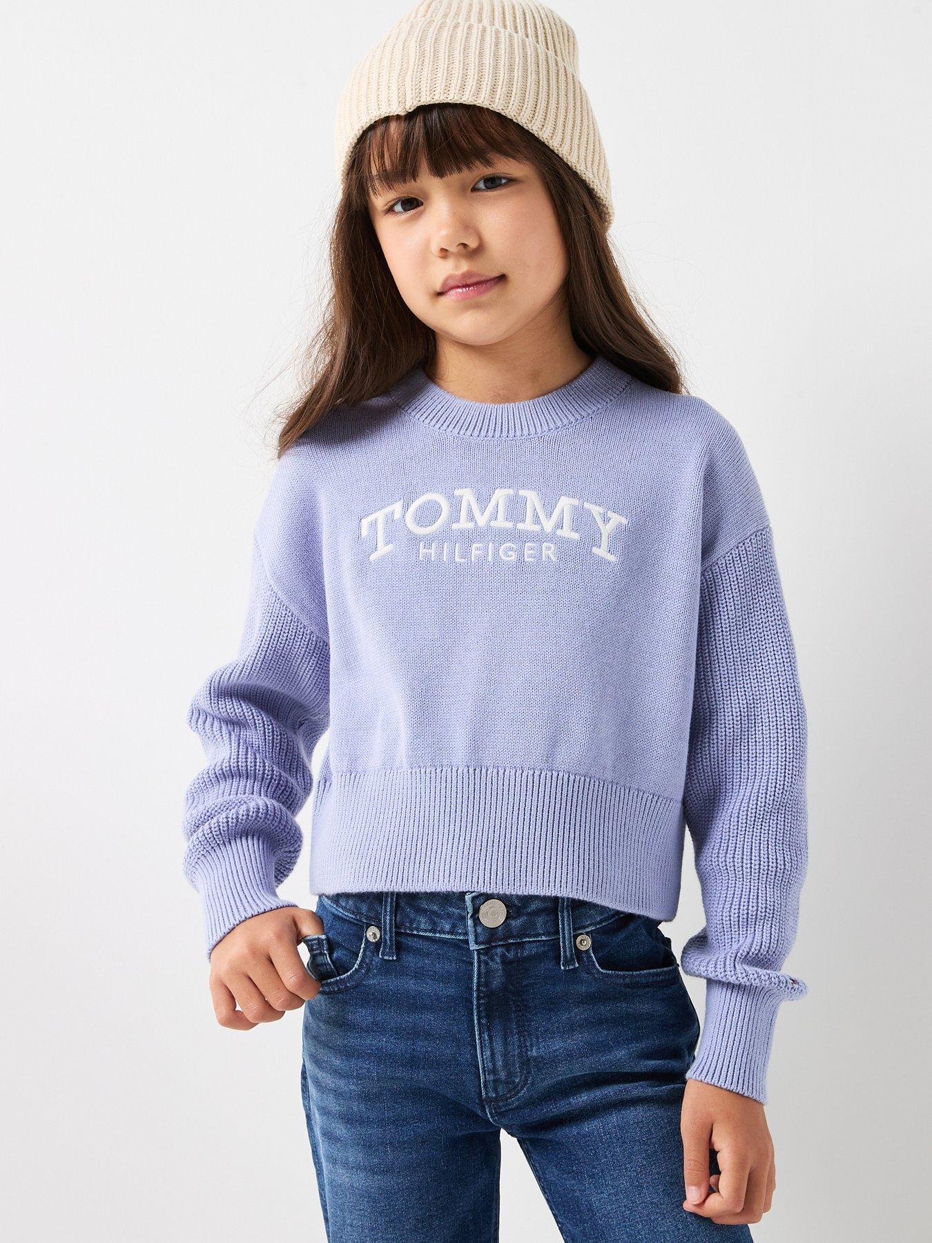  image of tommy-hilfiger-girls-sweater-purple