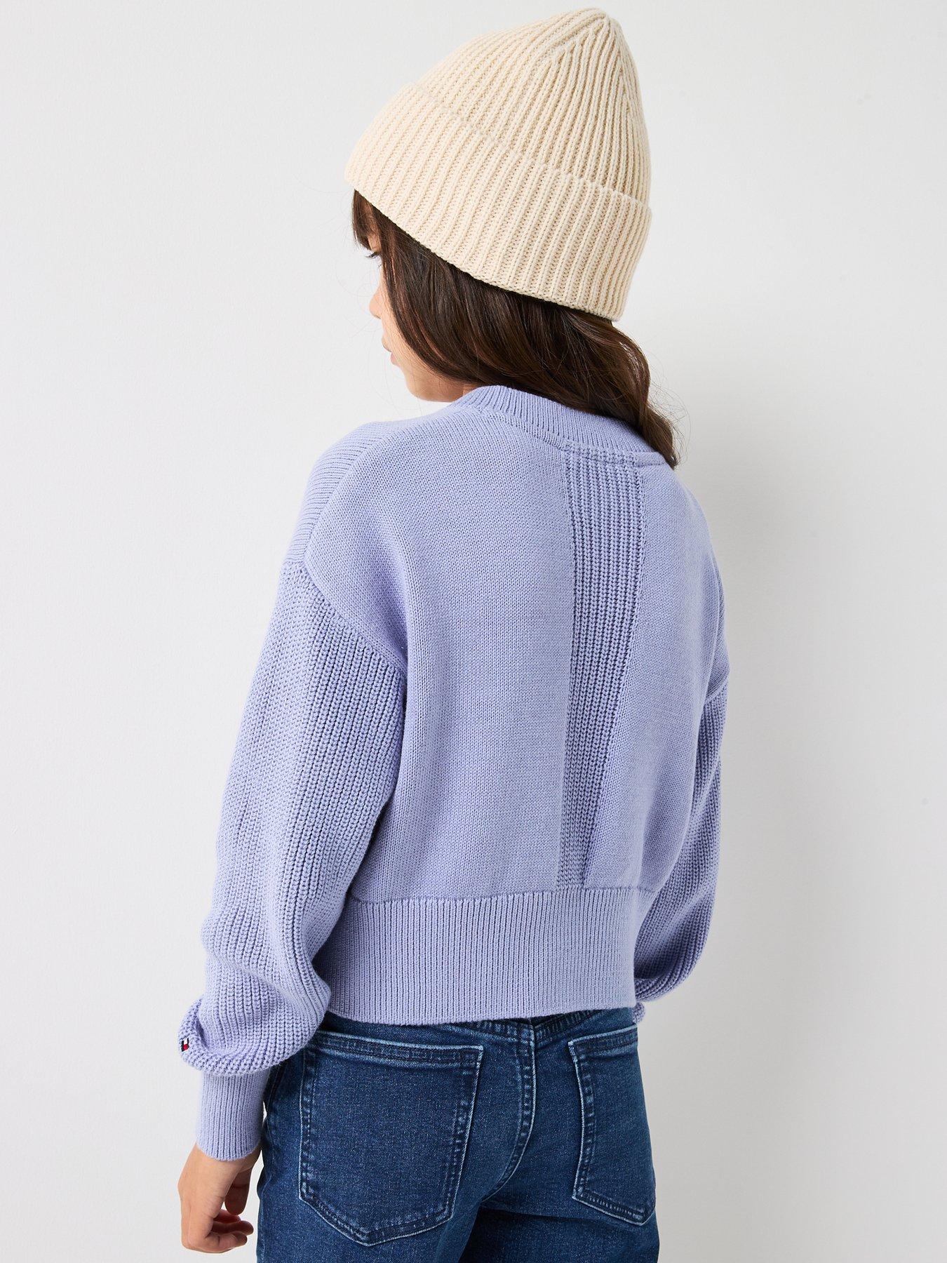  image of tommy-hilfiger-girls-sweater-purple