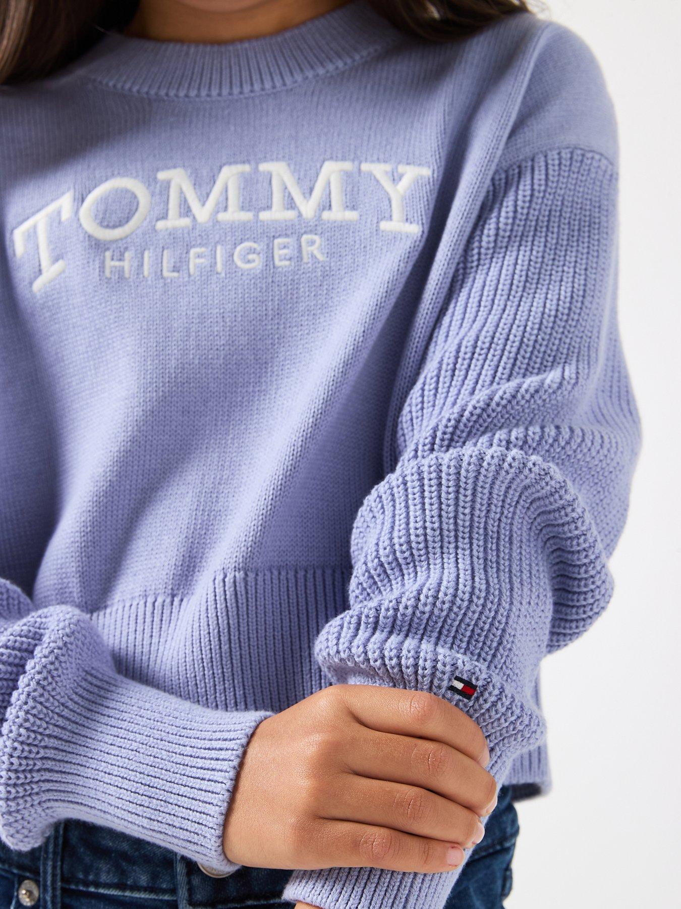  image of tommy-hilfiger-girls-sweater-purple