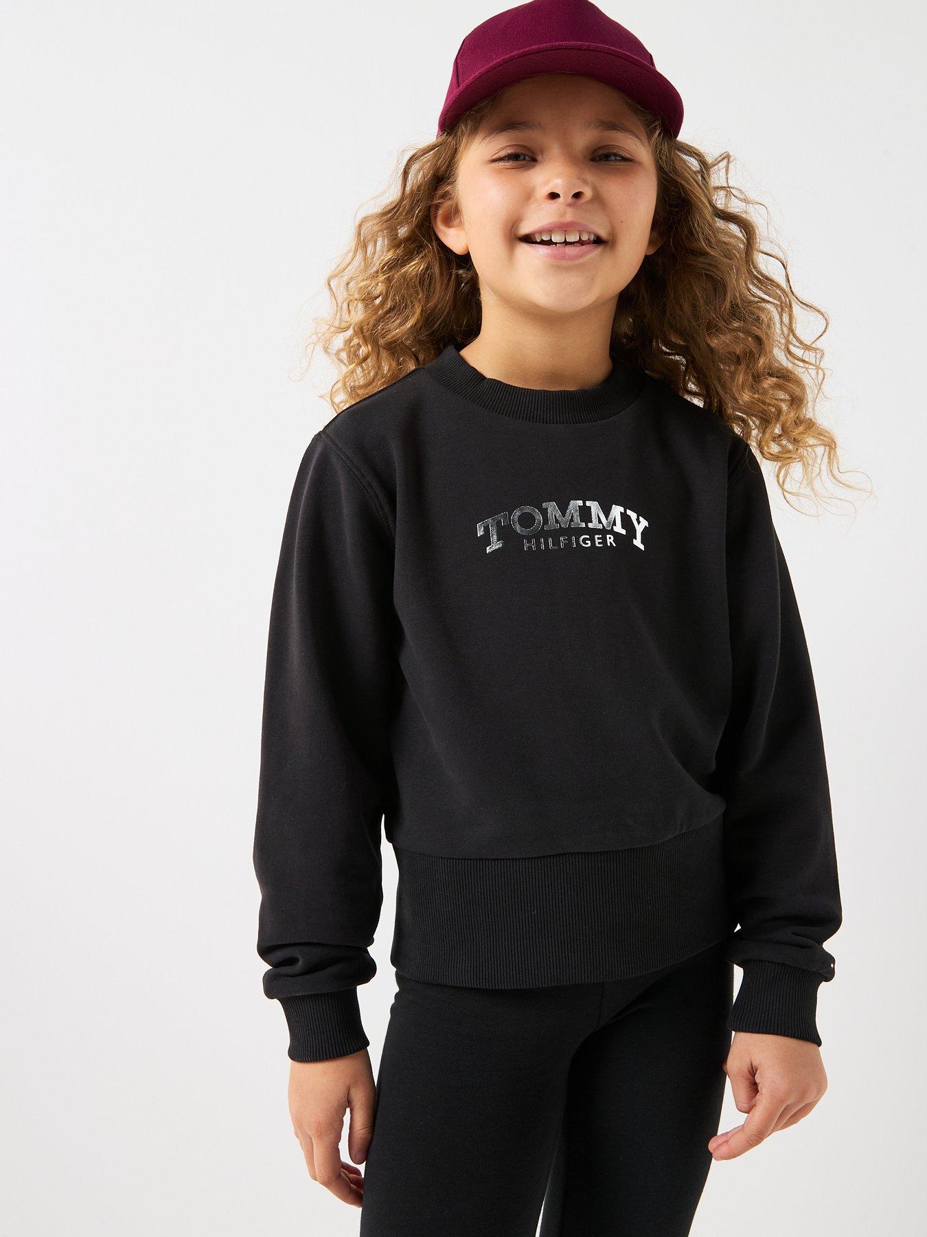 tommy-hilfiger-girls-long-sleeve-crew-neck-top-and-legging-set-black