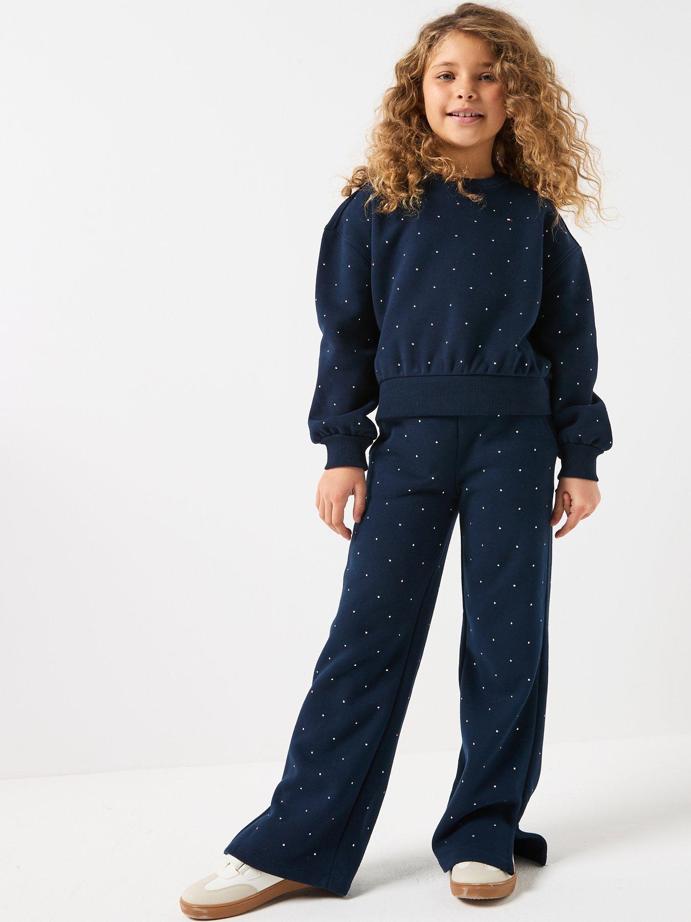 Tommy Hilfiger Girls Festive Stud Sweatpants - Navy