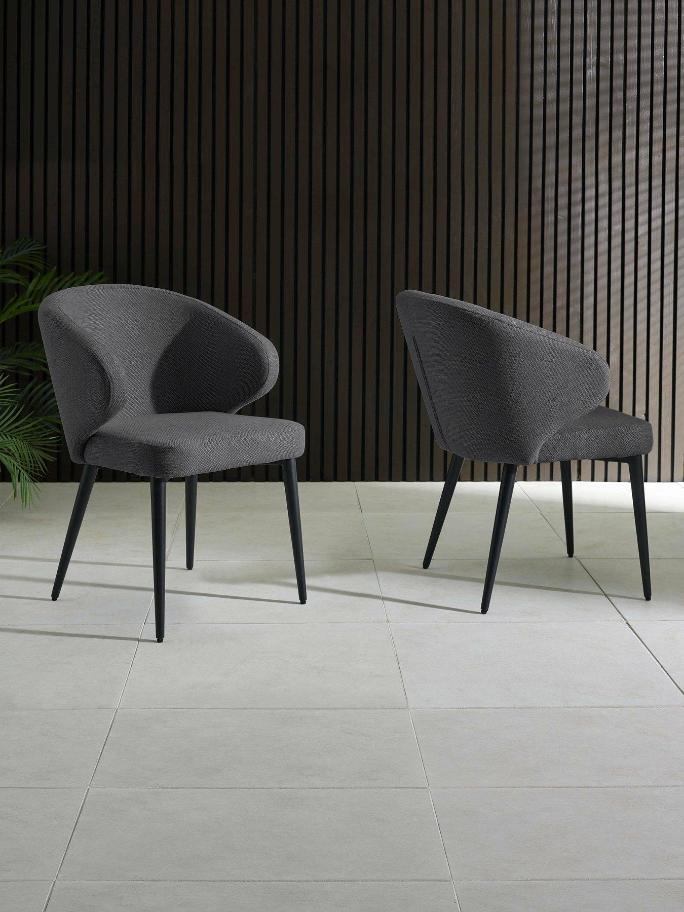 Julian Bowen Set Of 2 Marcus Dining Chairs - Dark Grey