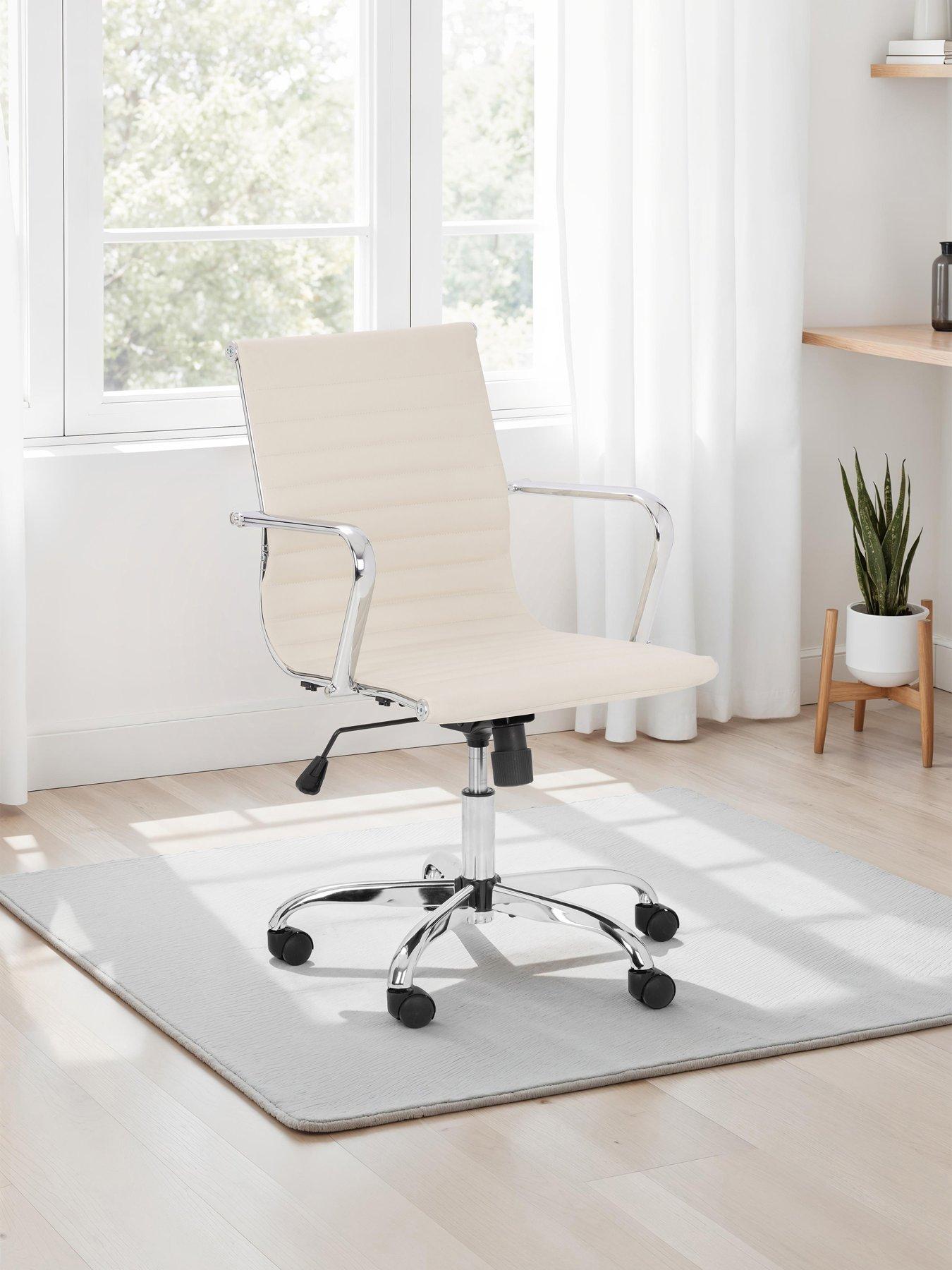 undefined Gio Ivory & Chrome Office Chair