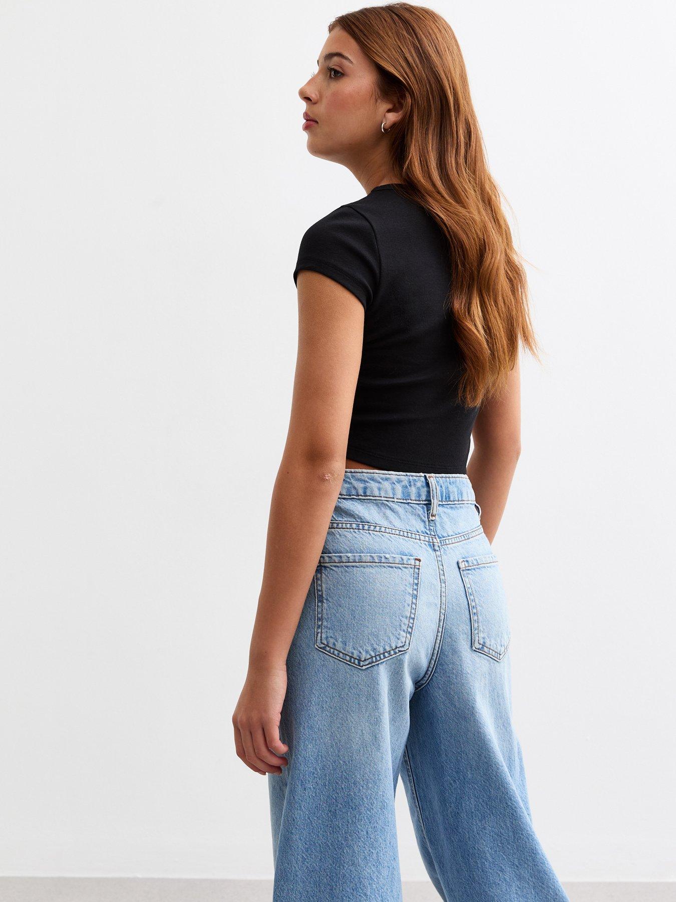  image of new-look-915-cap-sleeve-baby-t-shirt-black