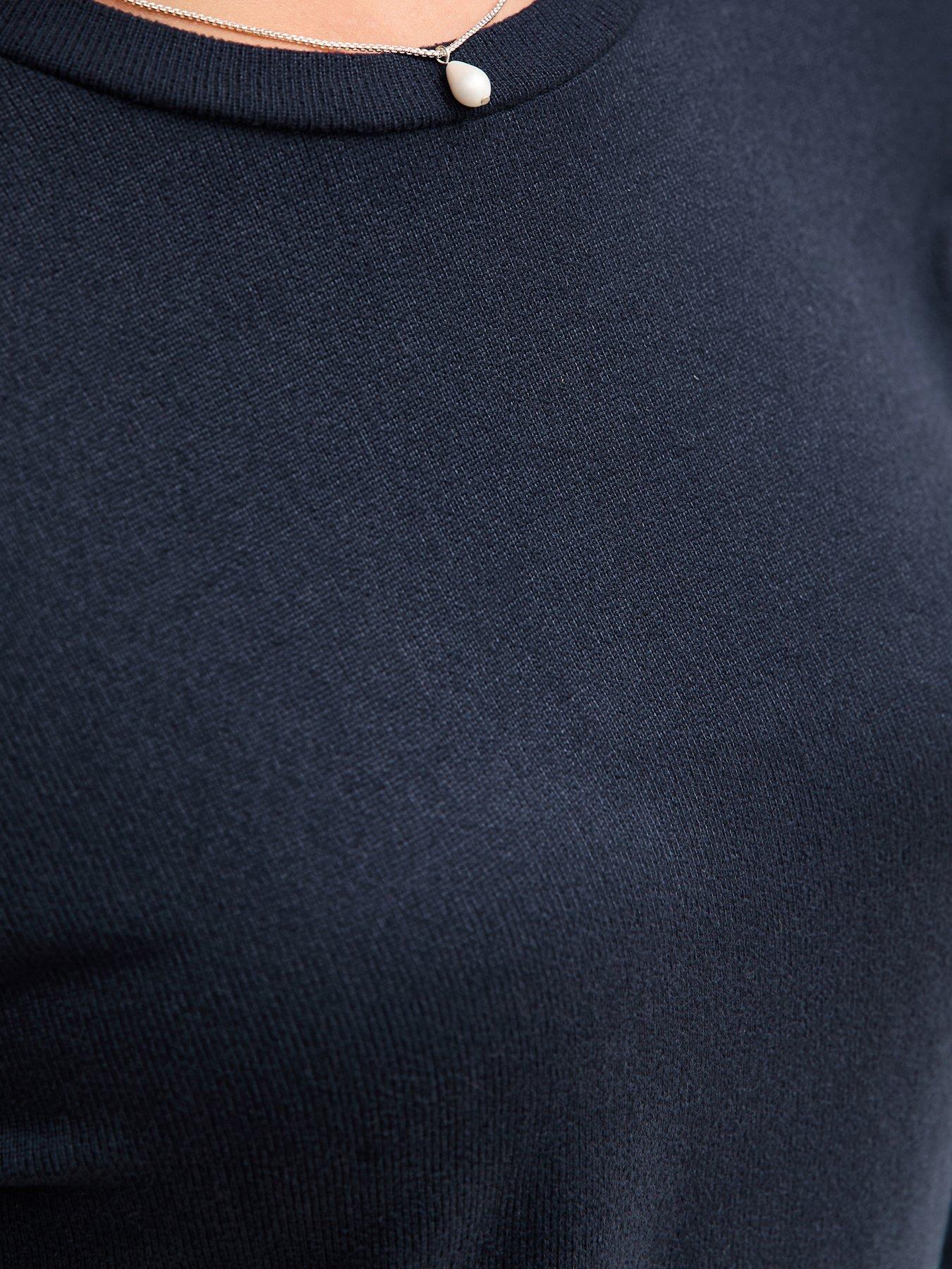  image of new-look-915-girls-long-sleeve-top-and-striped-trousers-pyjamas-set-navy