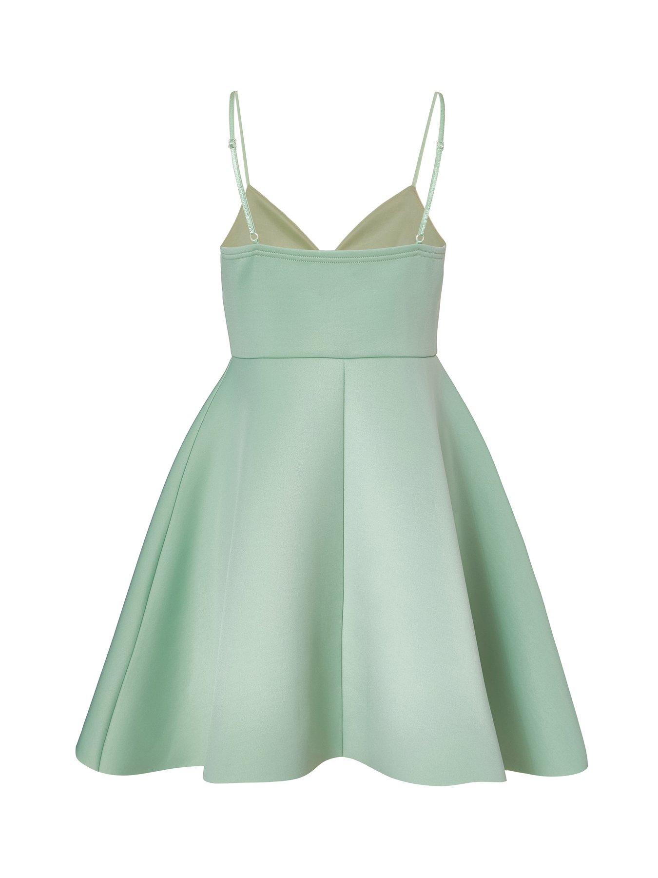 Image 5 of 6 of Quiz Sage Bow Front Skater Dress