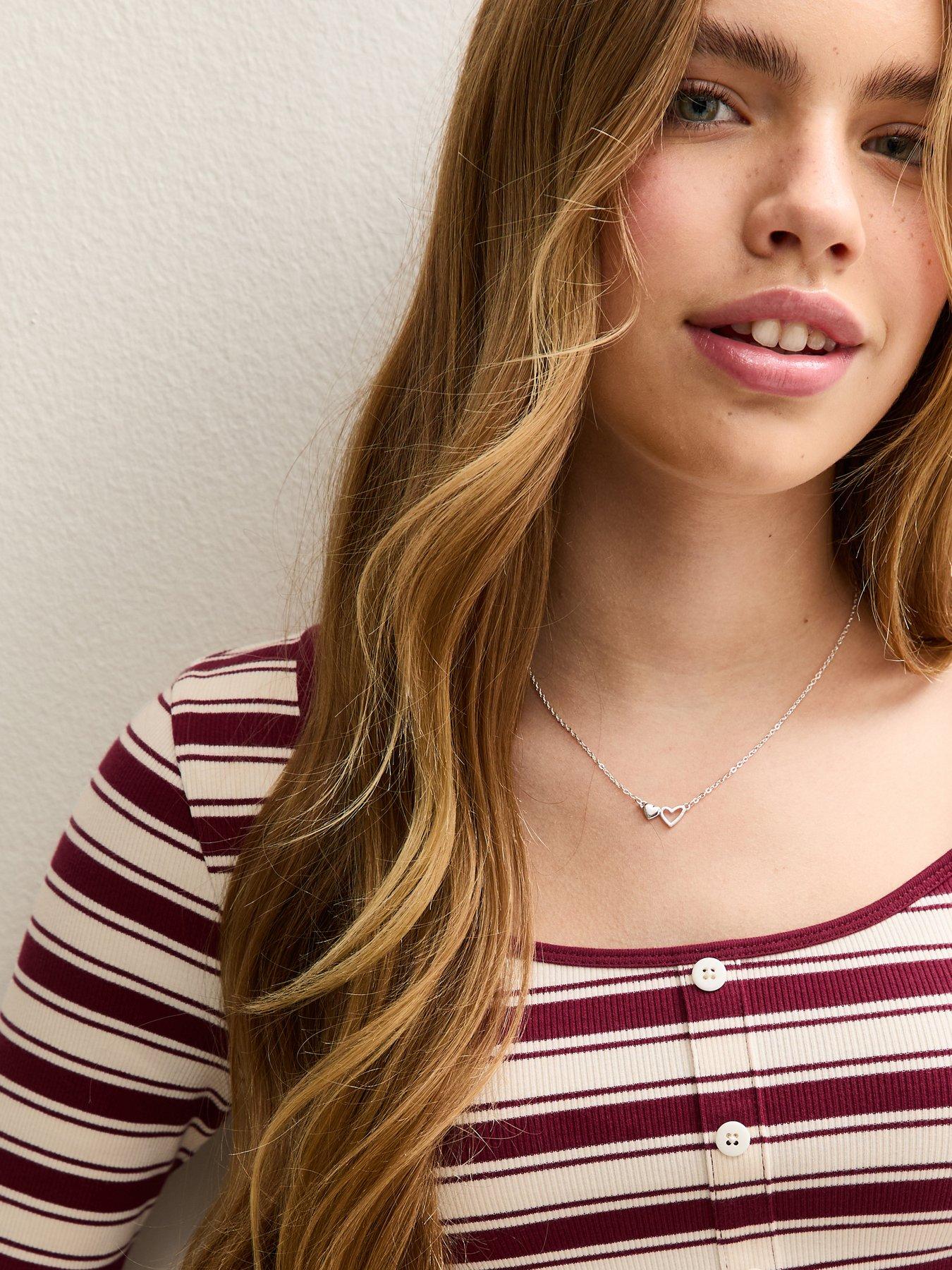  image of new-look-915-girls-stripe-cropped-long-sleeve-top--red